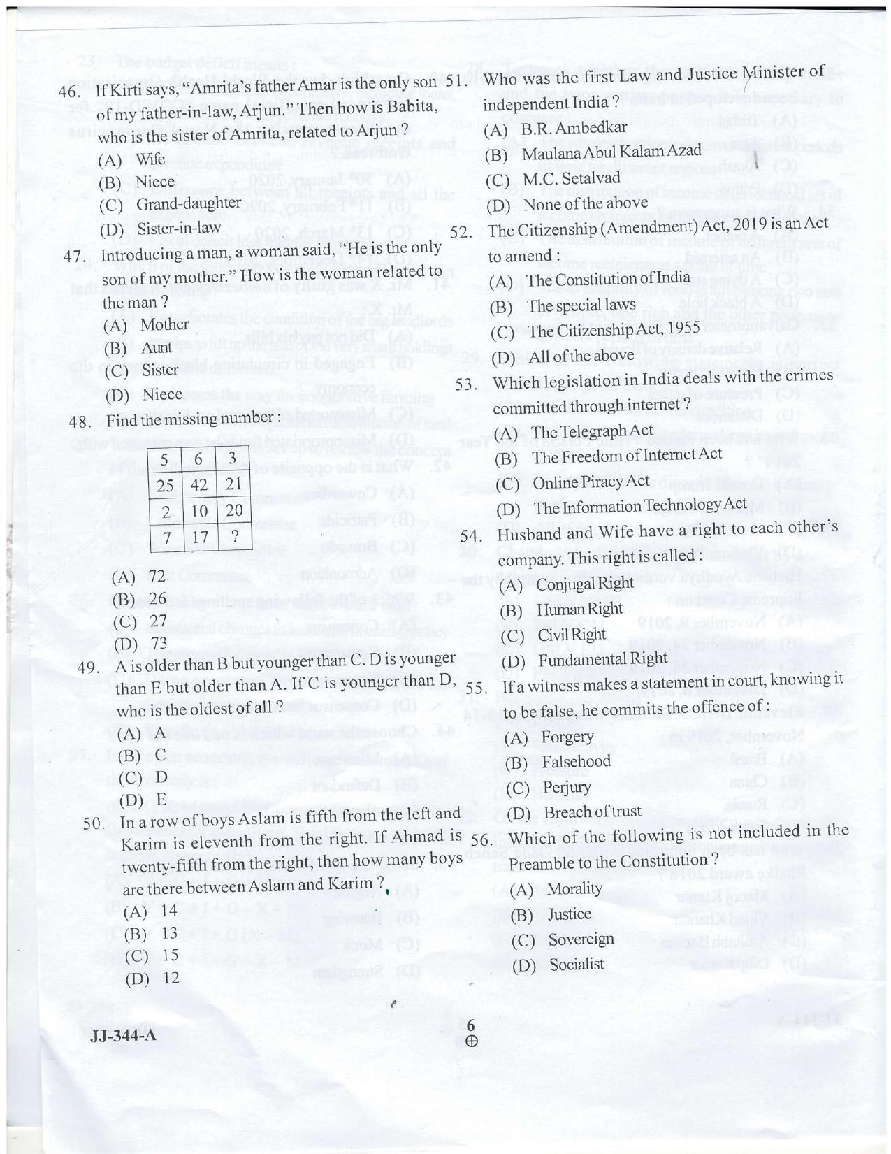 KUET 2024 BA LLB Question Paper - Page 21