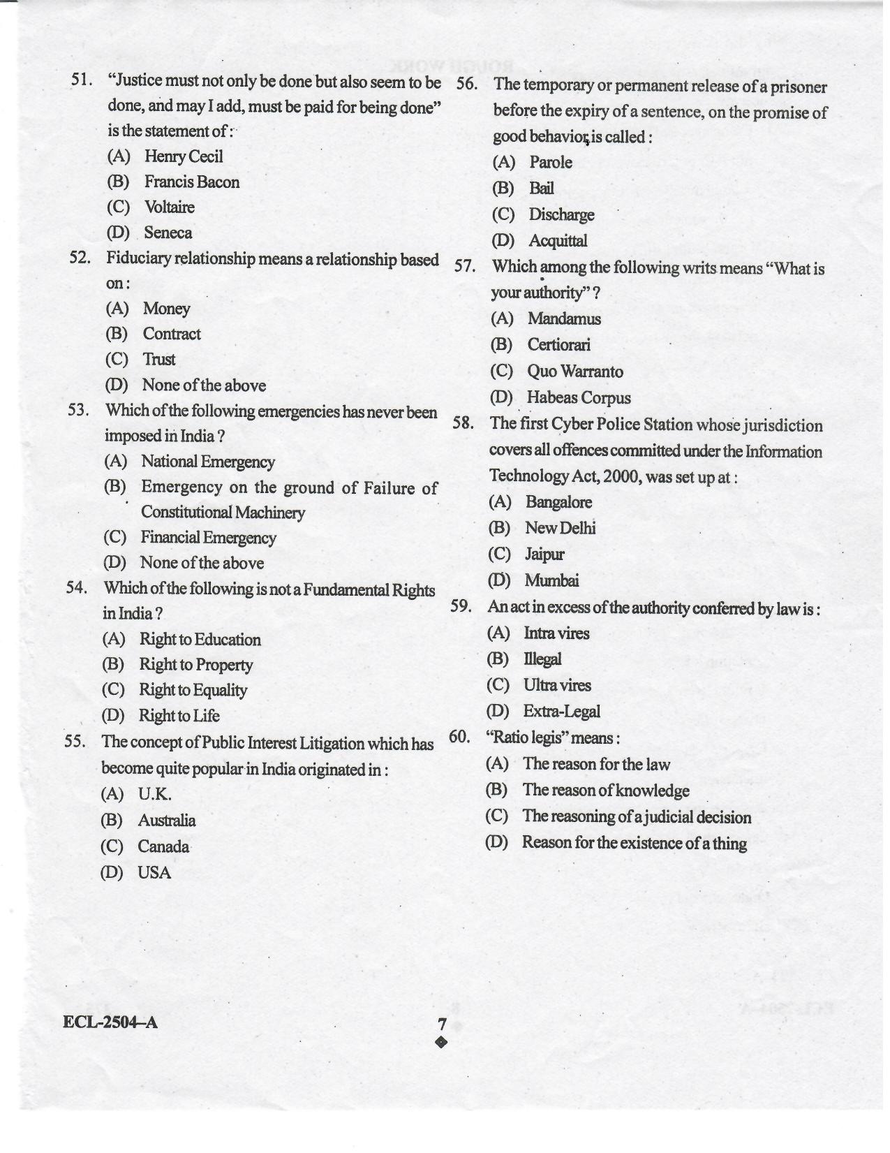 KUET 2024 BA LLB Question Paper - Page 34