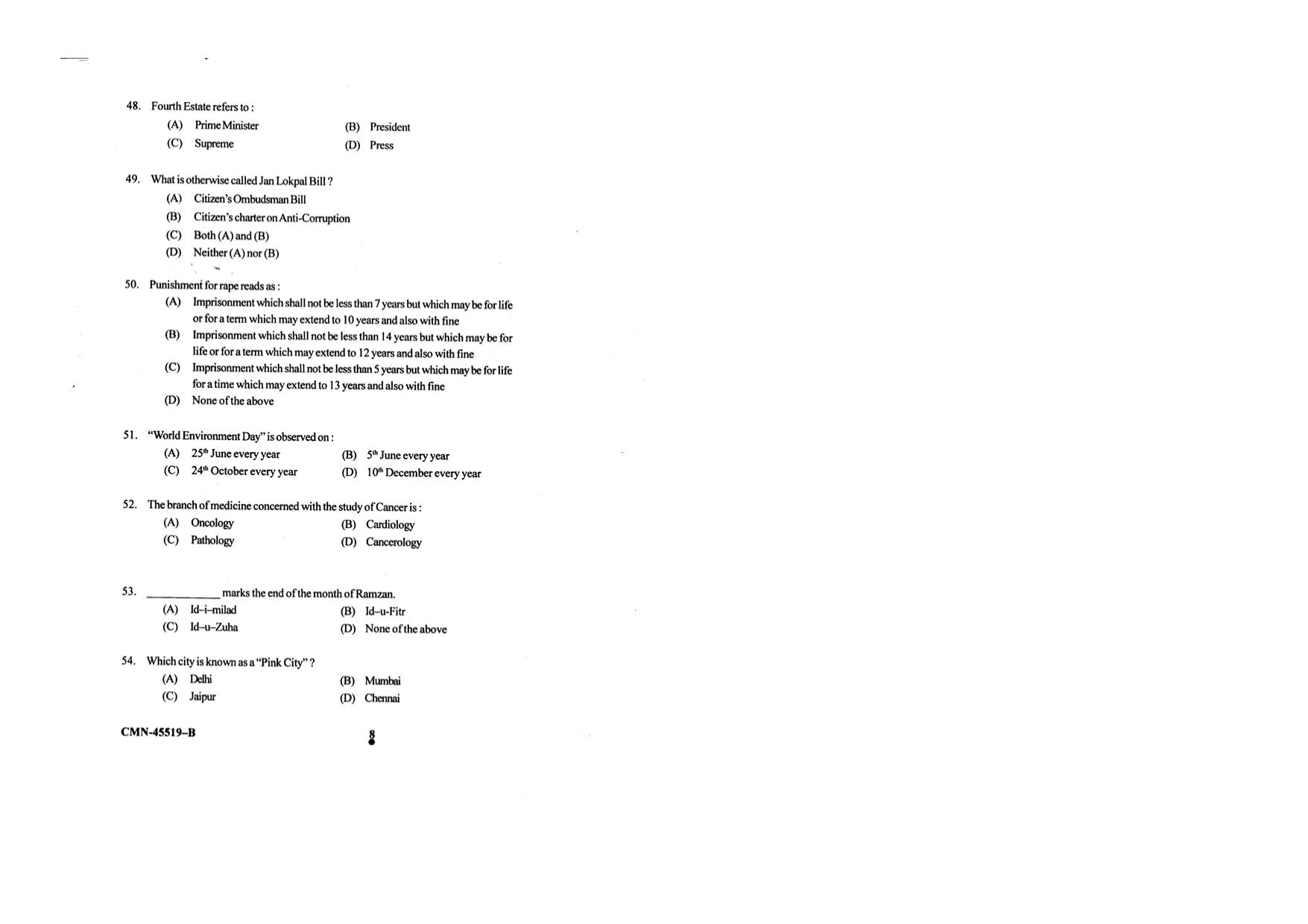 KUET 2024 BA LLB Question Paper - Page 50