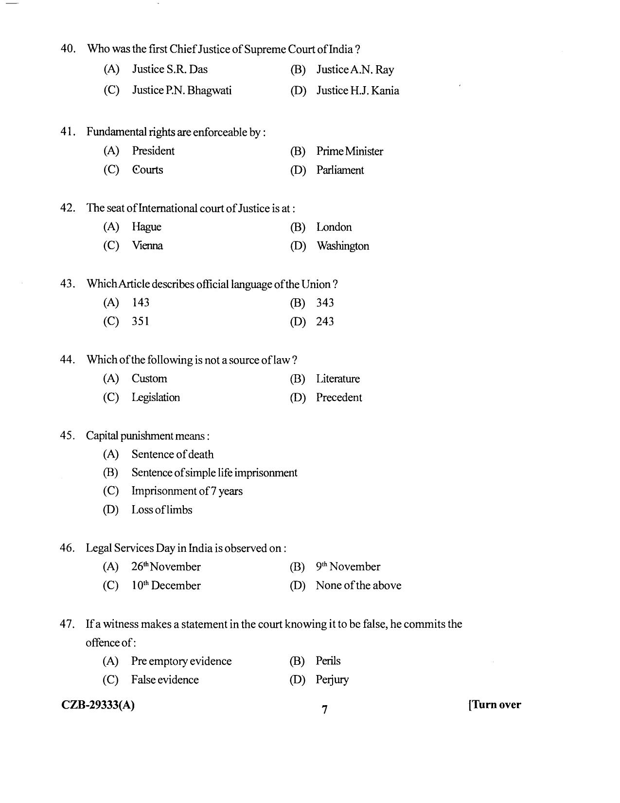 KUET 2024 BA LLB Question Paper - Page 57
