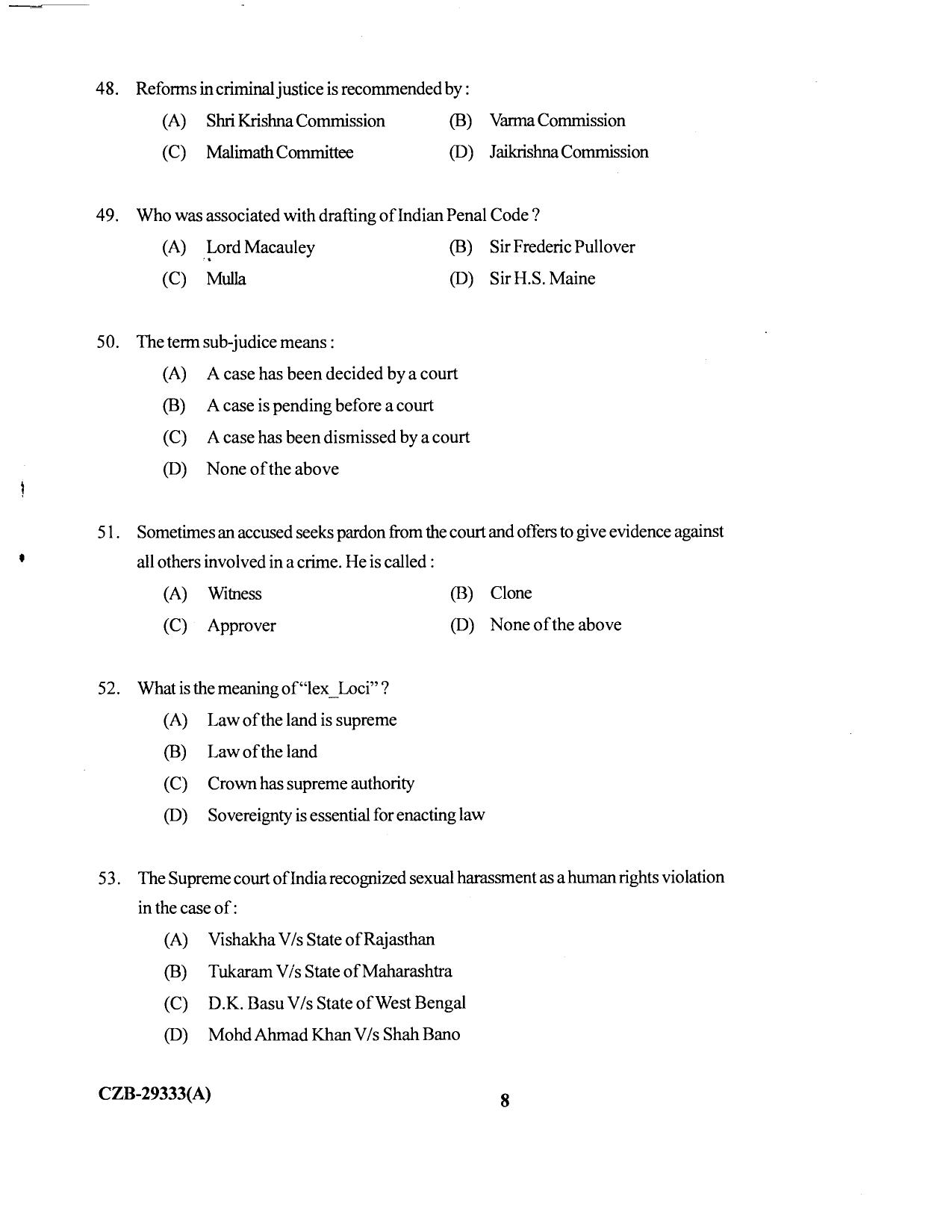 KUET 2024 BA LLB Question Paper - Page 58