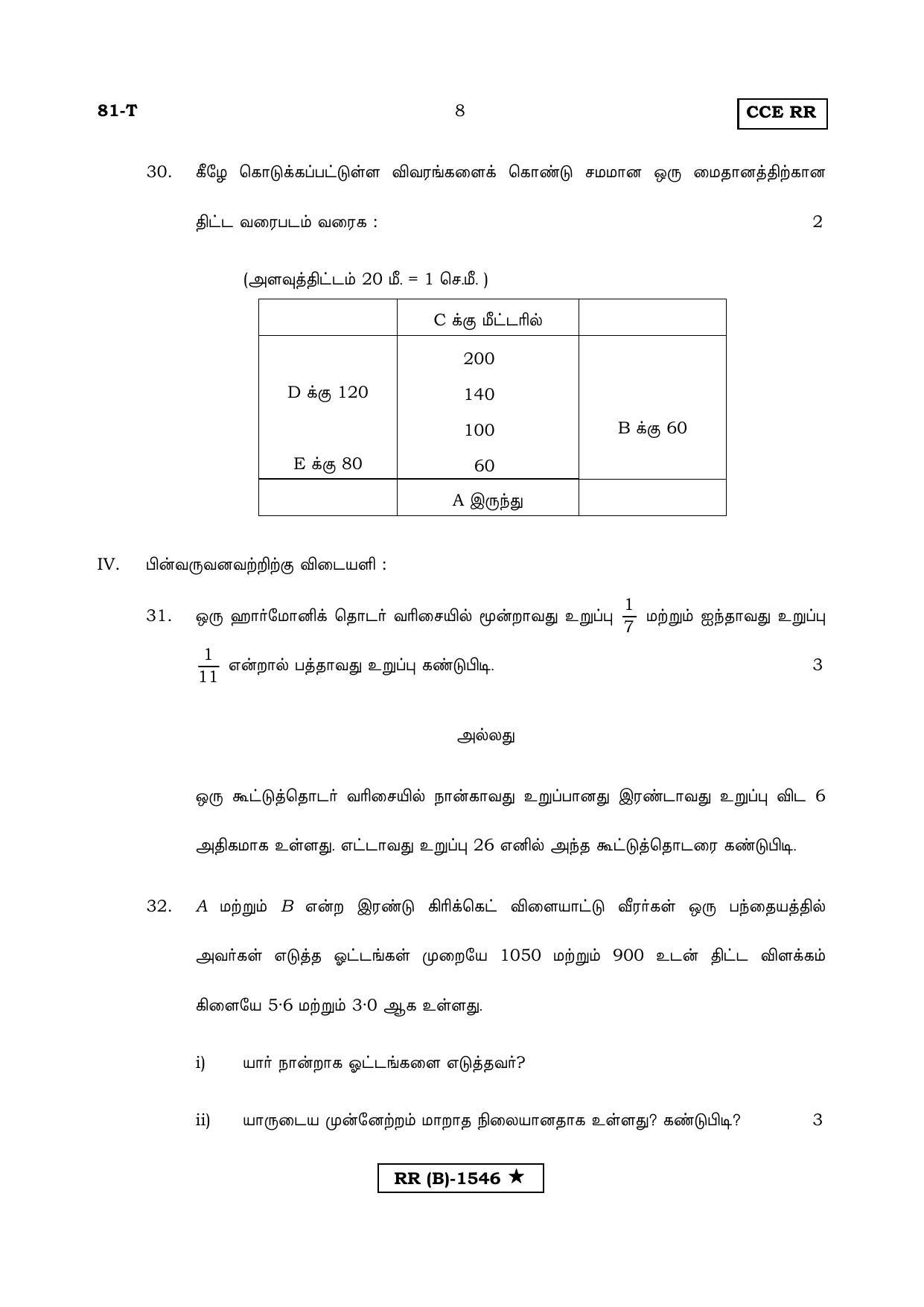 Karnataka SSLC MATHEMATICS- TAMIL MEDIUM (SUPPLEMENTARY)-B Question Paper 2020 - Page 8