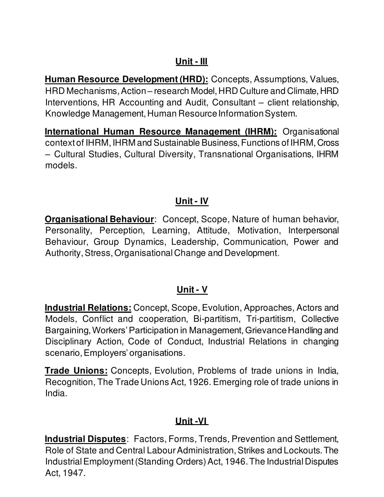 TNSET Syllabus - Labour Welfare/ Personnel Management - Page 2