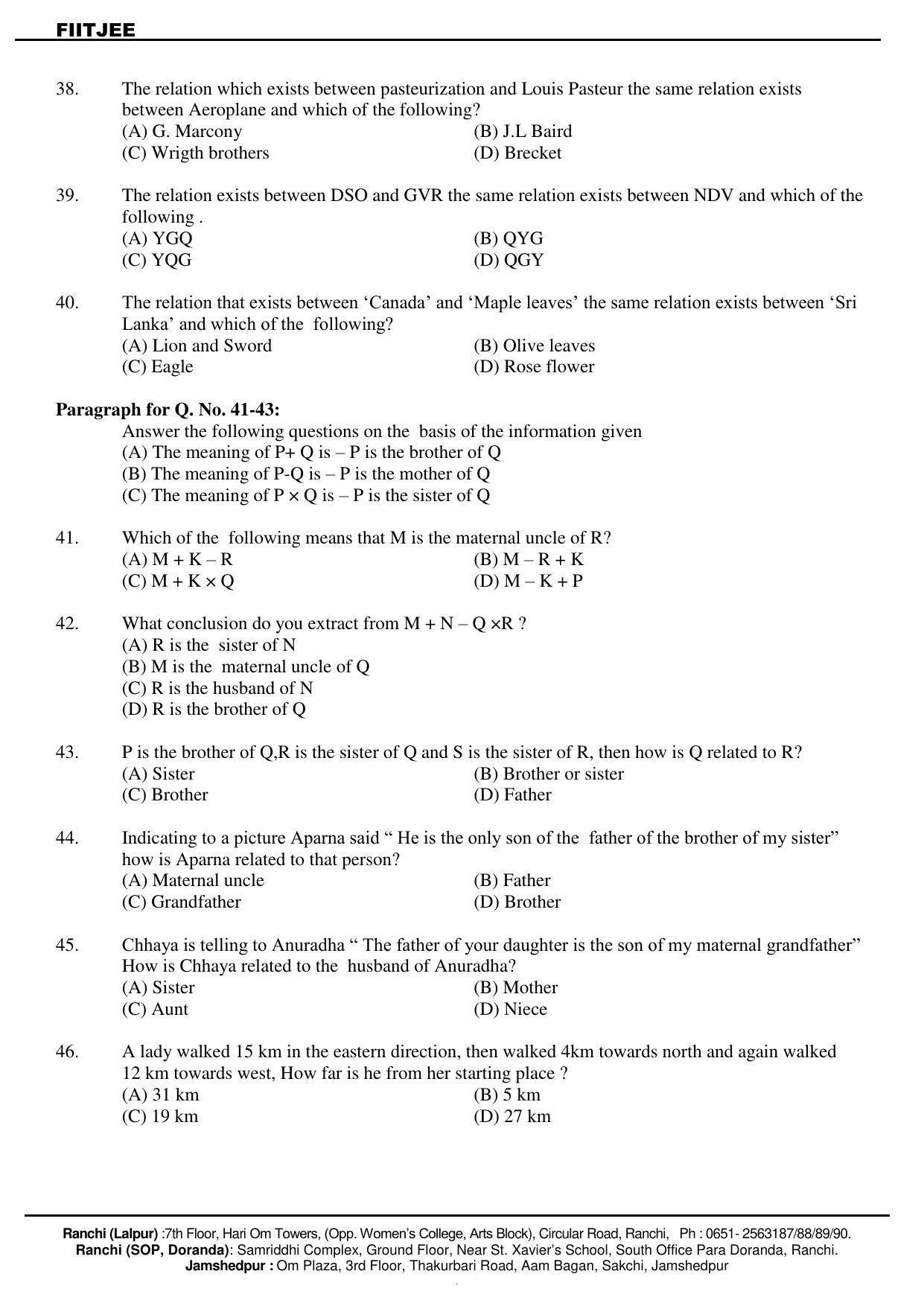 JAC NTSE (MAT & SAT) 2019-2020 Question Paper - Page 6