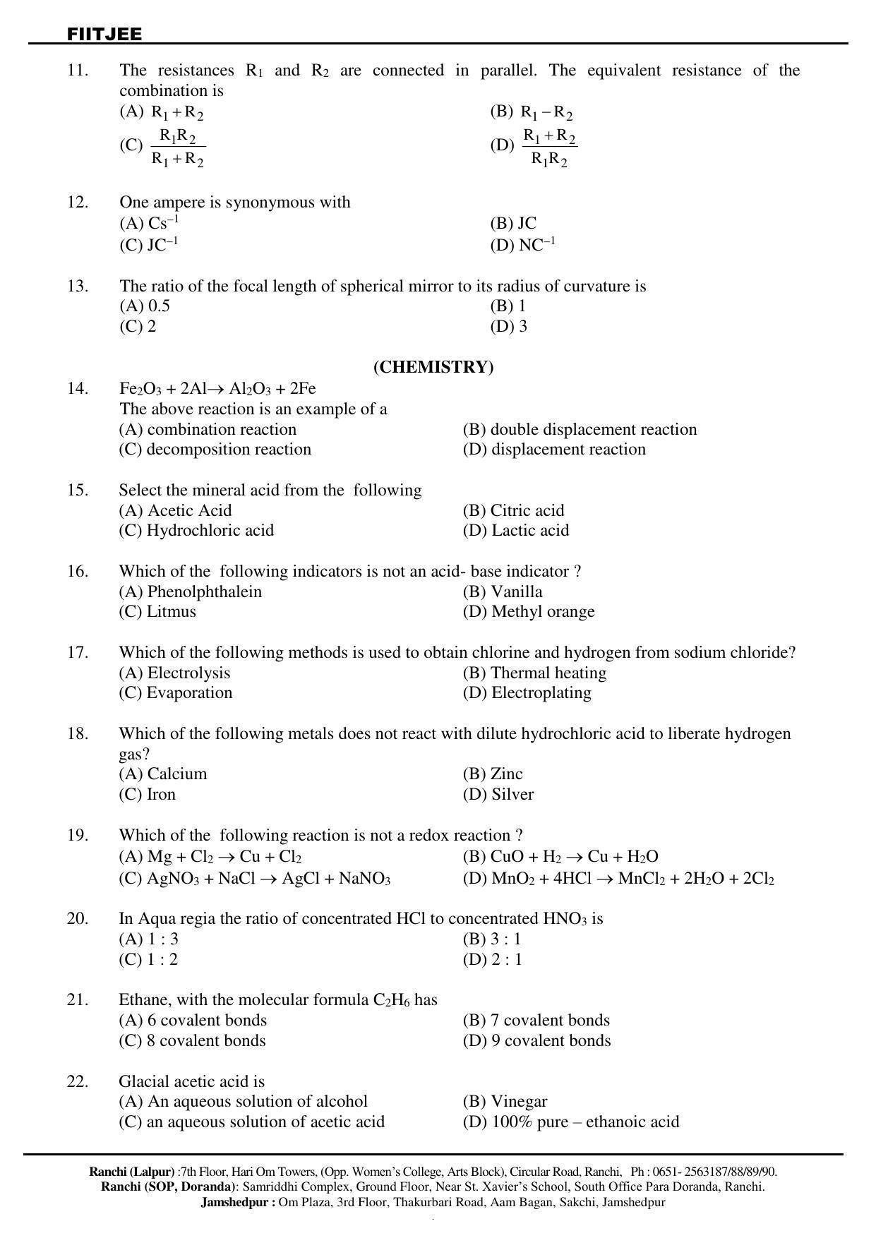 JAC NTSE (MAT & SAT) 2019-2020 Question Paper - Page 18