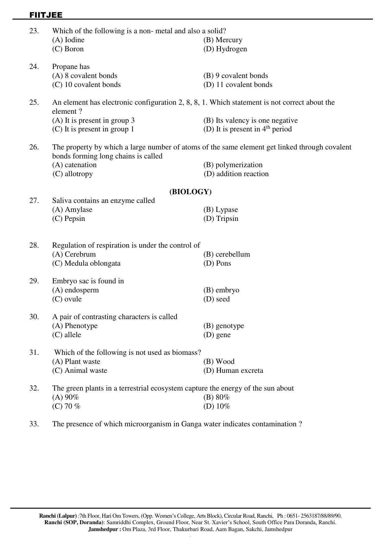 JAC NTSE (MAT & SAT) 2019-2020 Question Paper - Page 19