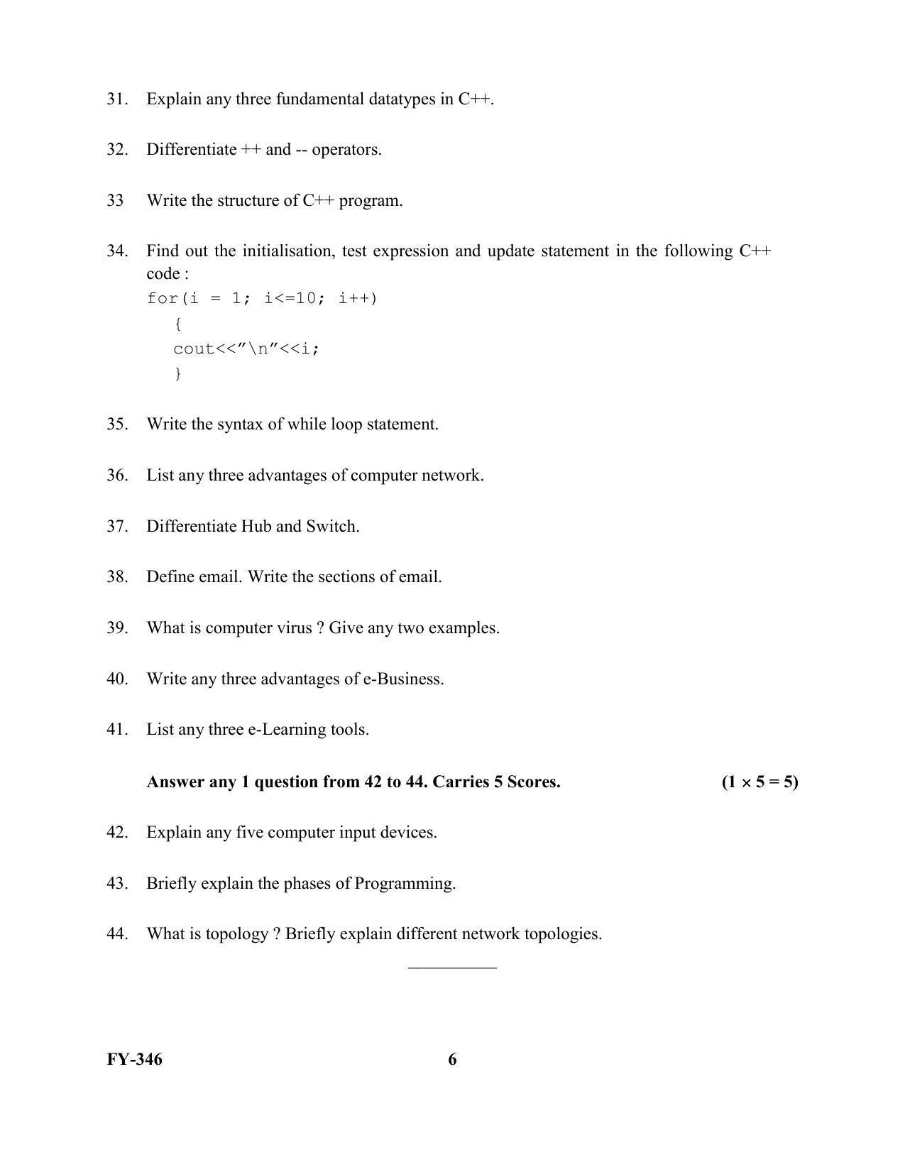 Kerala Plus One 2021 CA (Commerce) Question Papers (Model) - Page 6