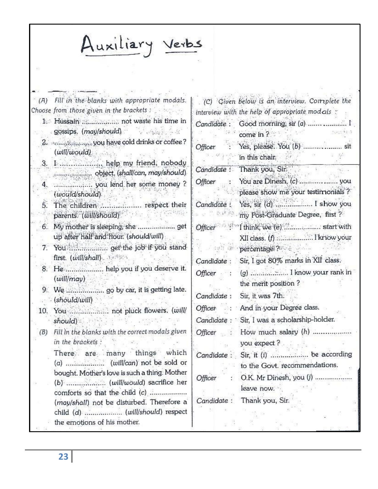 Worksheet for Class 4 English Assignment 147 - Page 1