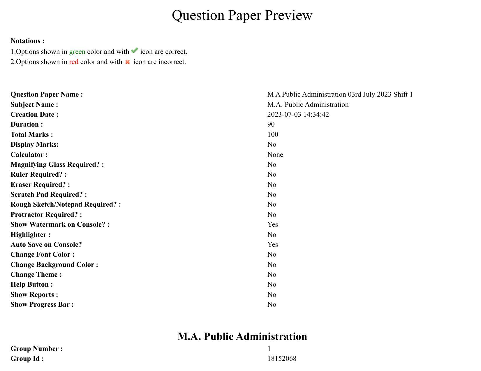TS CPGET 2023 M A Public Administration (Shift 1) Question Paper with Answer Key - Page 1
