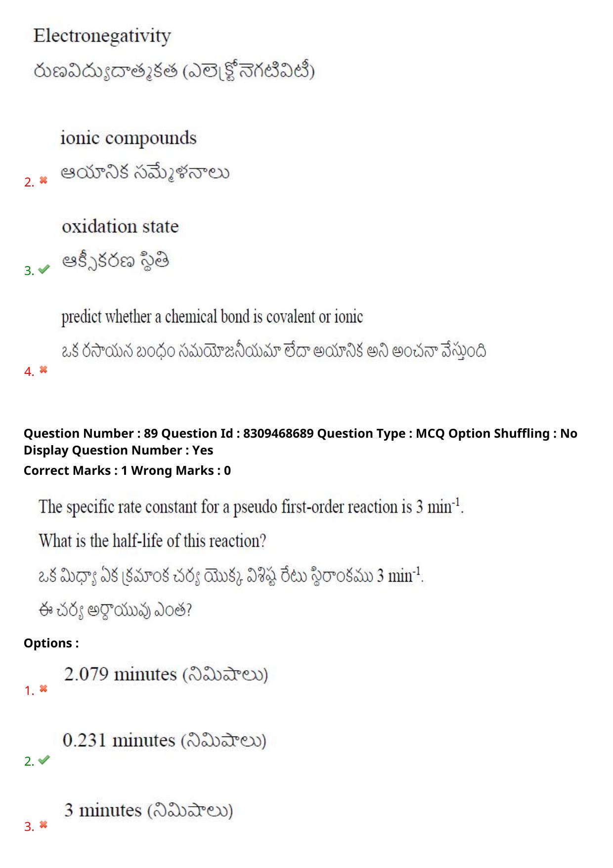 APPGCET 2024 Chemical Sciences Paper with Answer Key - Page 65