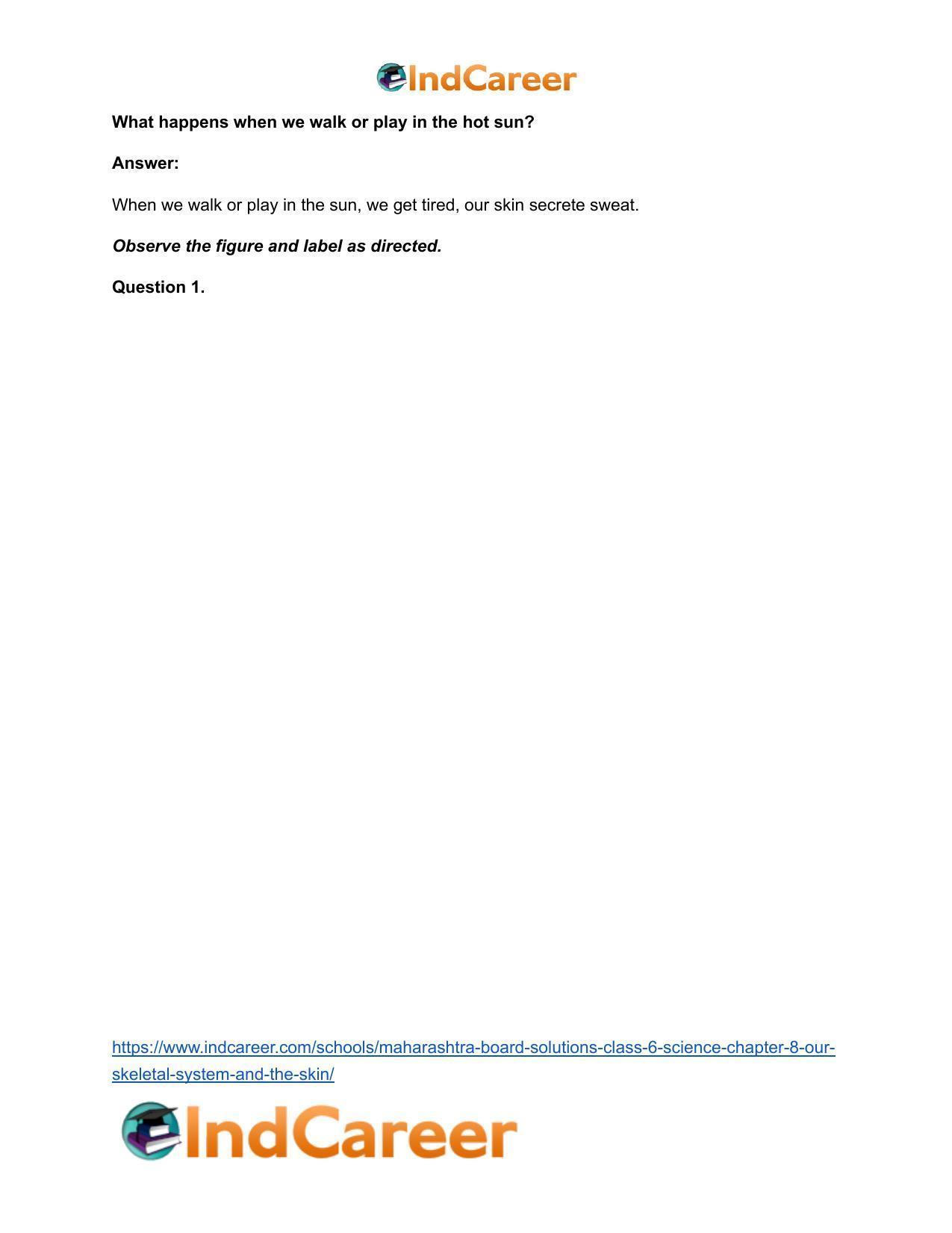 Maharashtra Board Solutions Class 6-Science: Chapter 8- Our Skeletal System and the Skin - Page 21