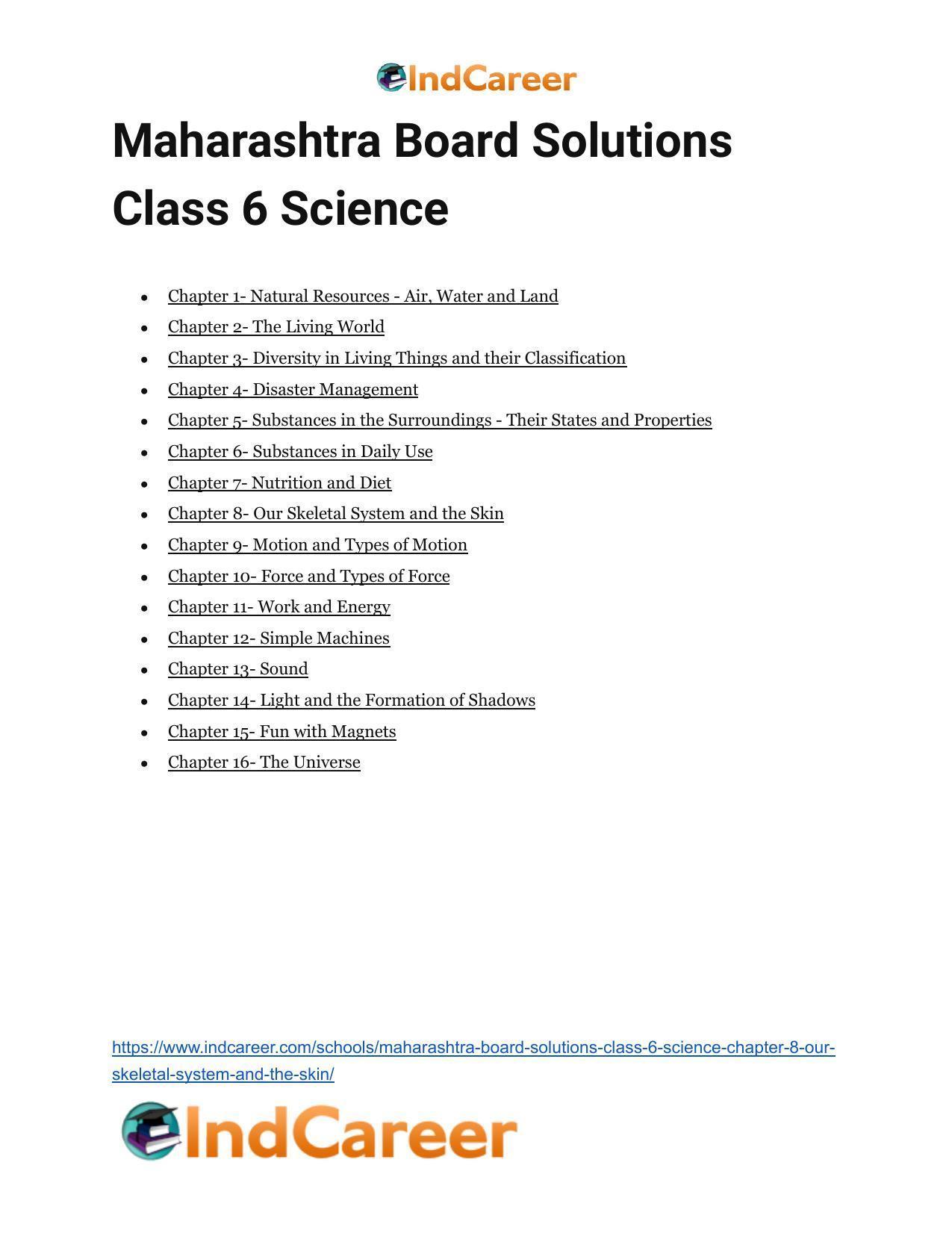 Maharashtra Board Solutions Class 6-Science: Chapter 8- Our Skeletal System and the Skin - Page 26