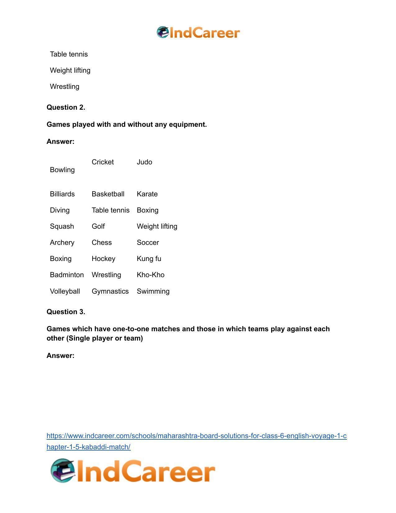 Maharashtra Board Solutions for Class 6- English (Voyage 1): Chapter 1.5- Kabaddi Match - Page 4
