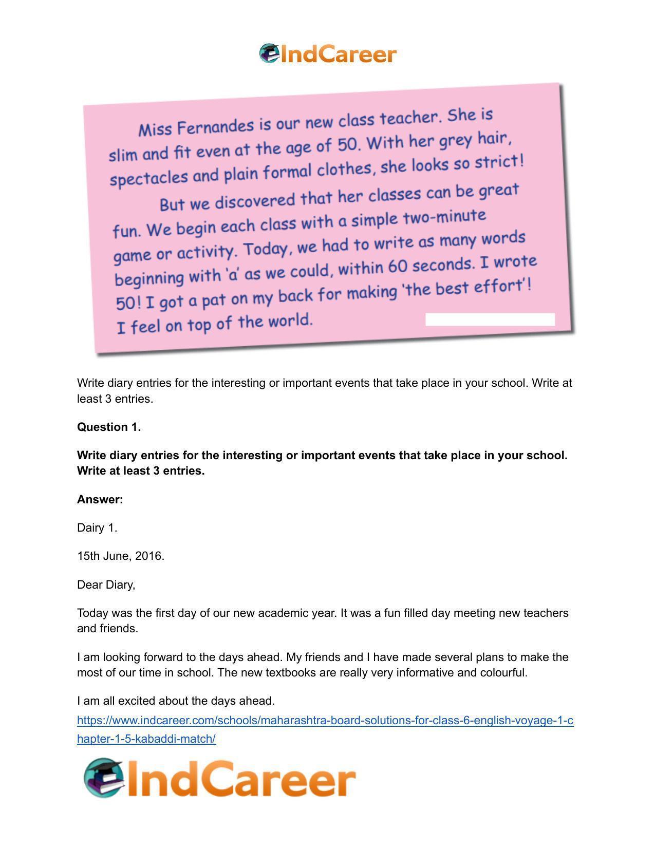 Maharashtra Board Solutions for Class 6- English (Voyage 1): Chapter 1.5- Kabaddi Match - Page 10