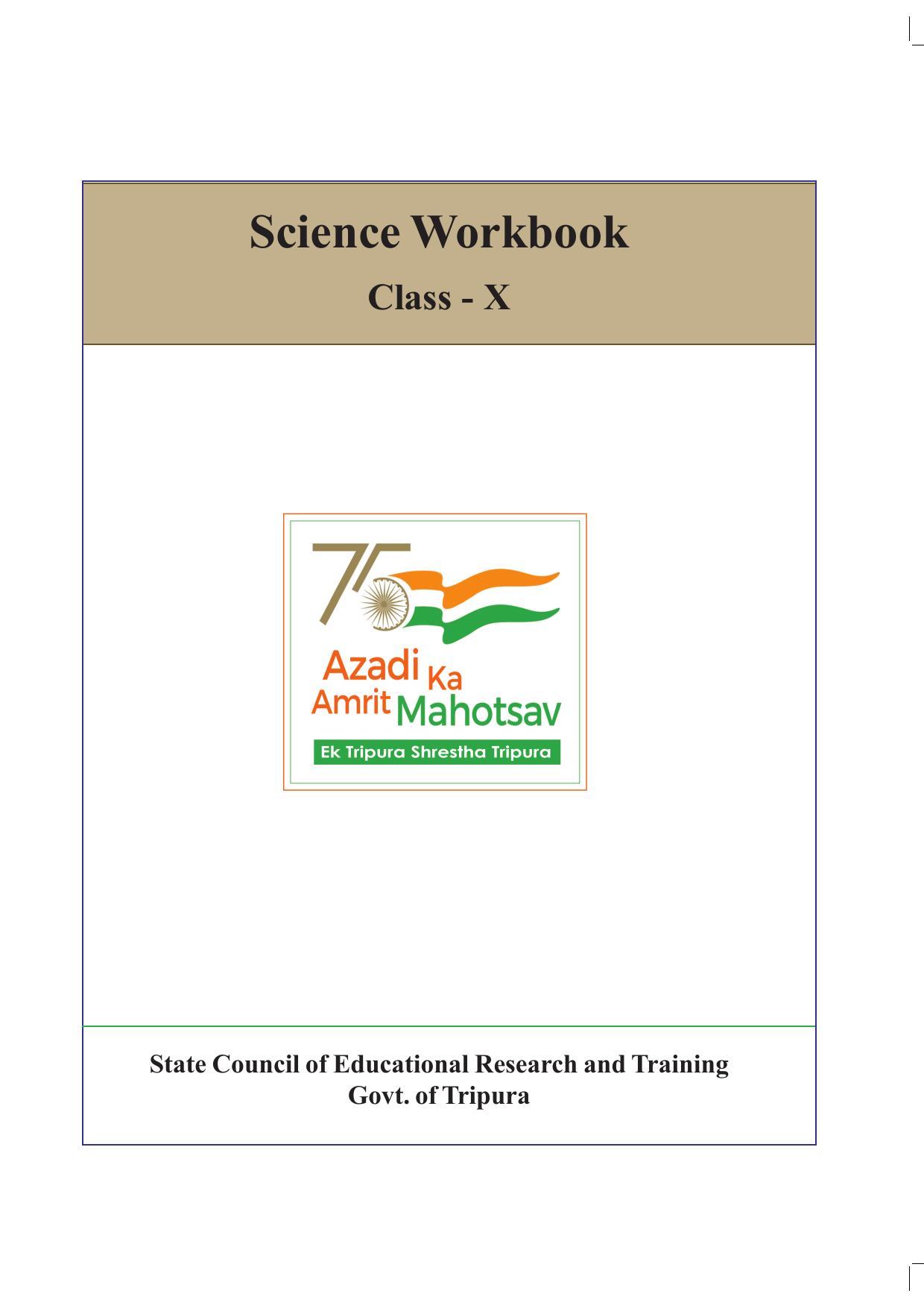 Tripura Board Class 10 Science English Version Workbooks - Page 1