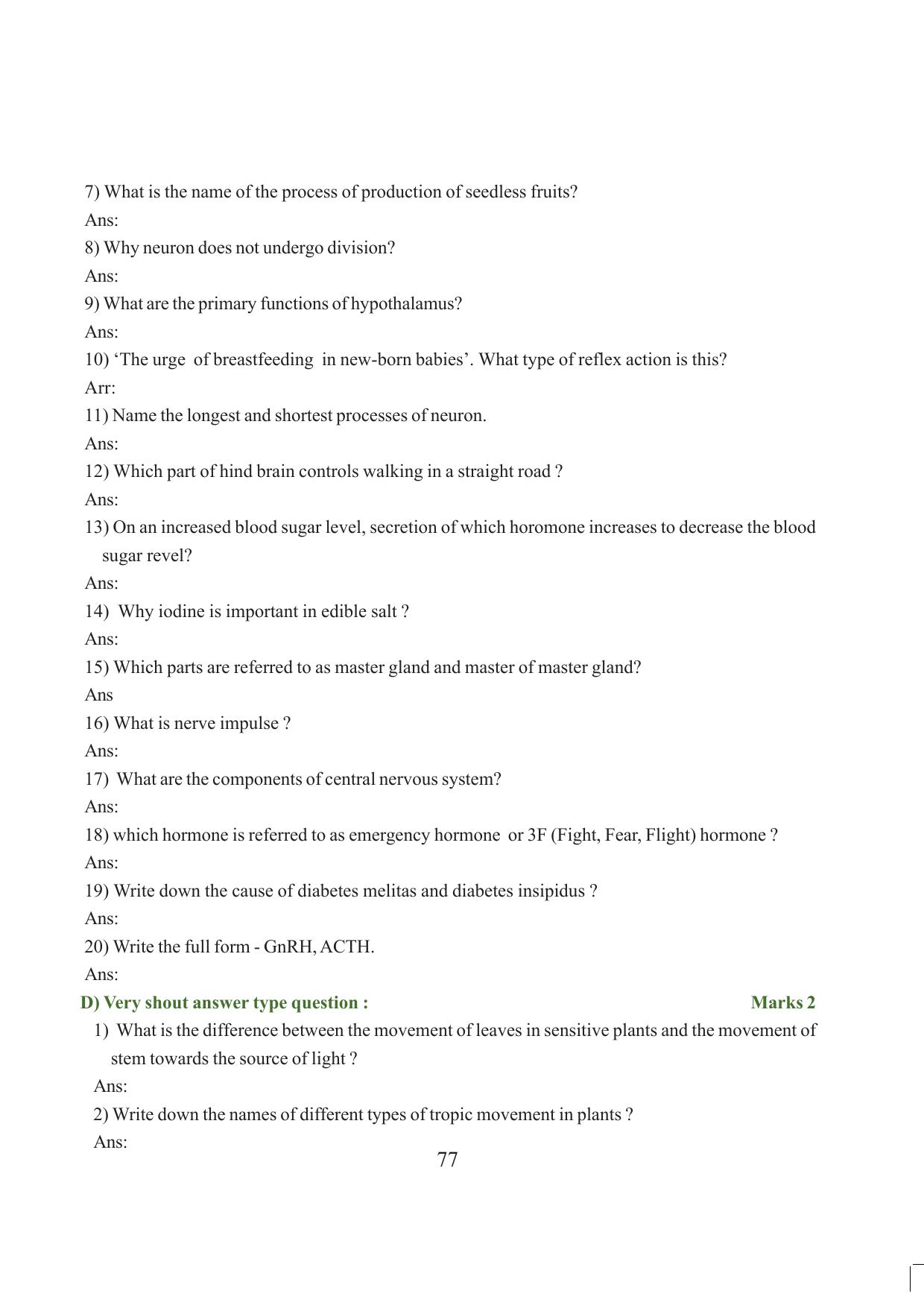 Tripura Board Class 10 Science English Version Workbooks - Page 83