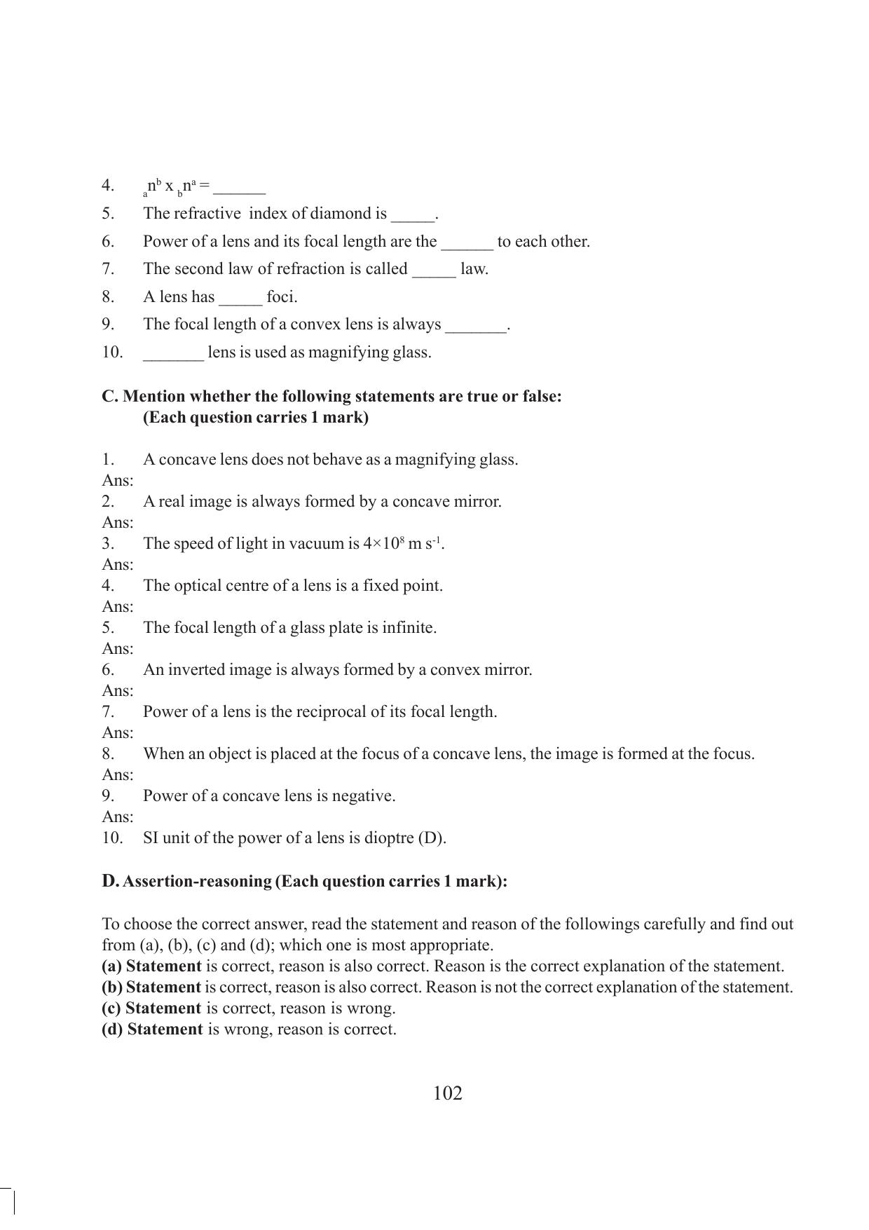 Tripura Board Class 10 Science English Version Workbooks - Page 108