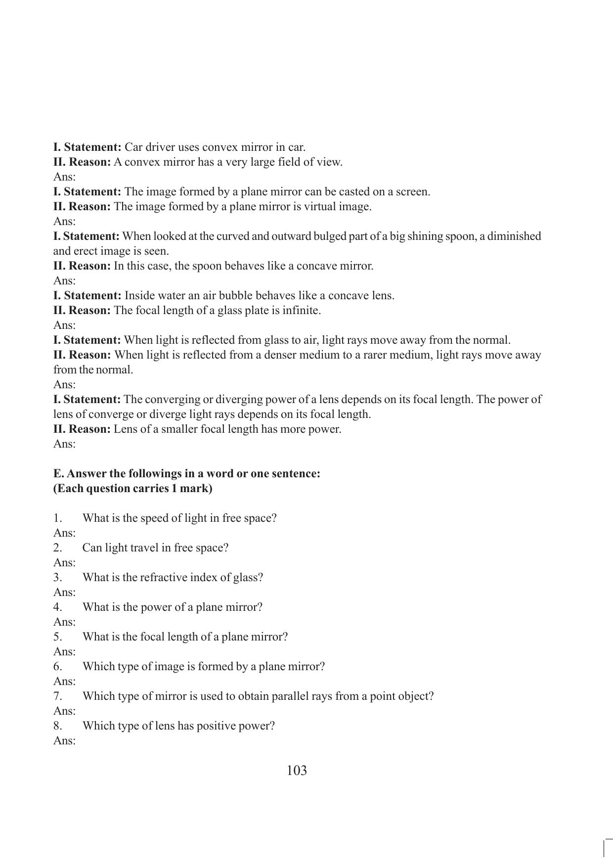 Tripura Board Class 10 Science English Version Workbooks - Page 109