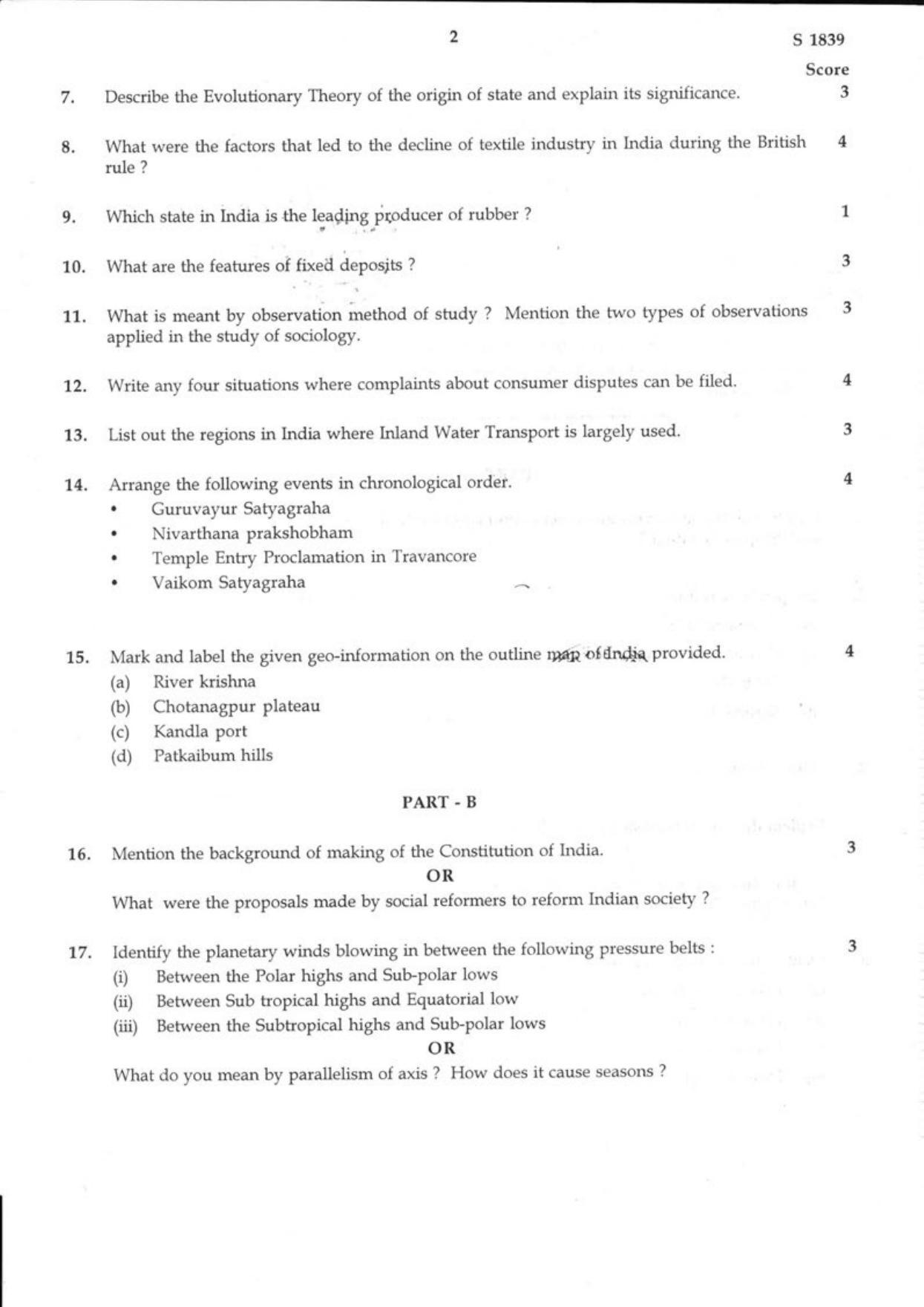 Kerala SSLC 2018 Social Science (EM) Question Paper - Page 4