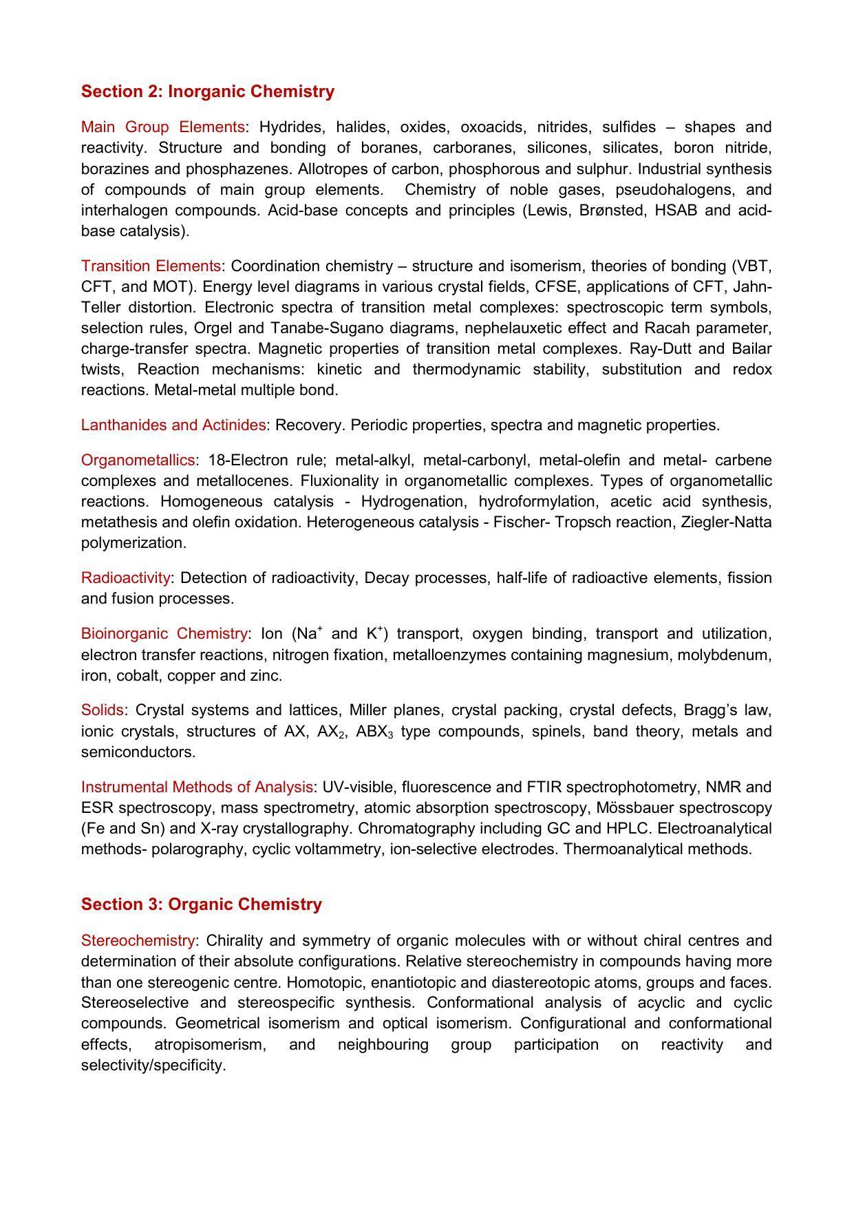 GATE Chemistry Syllabus - Page 2