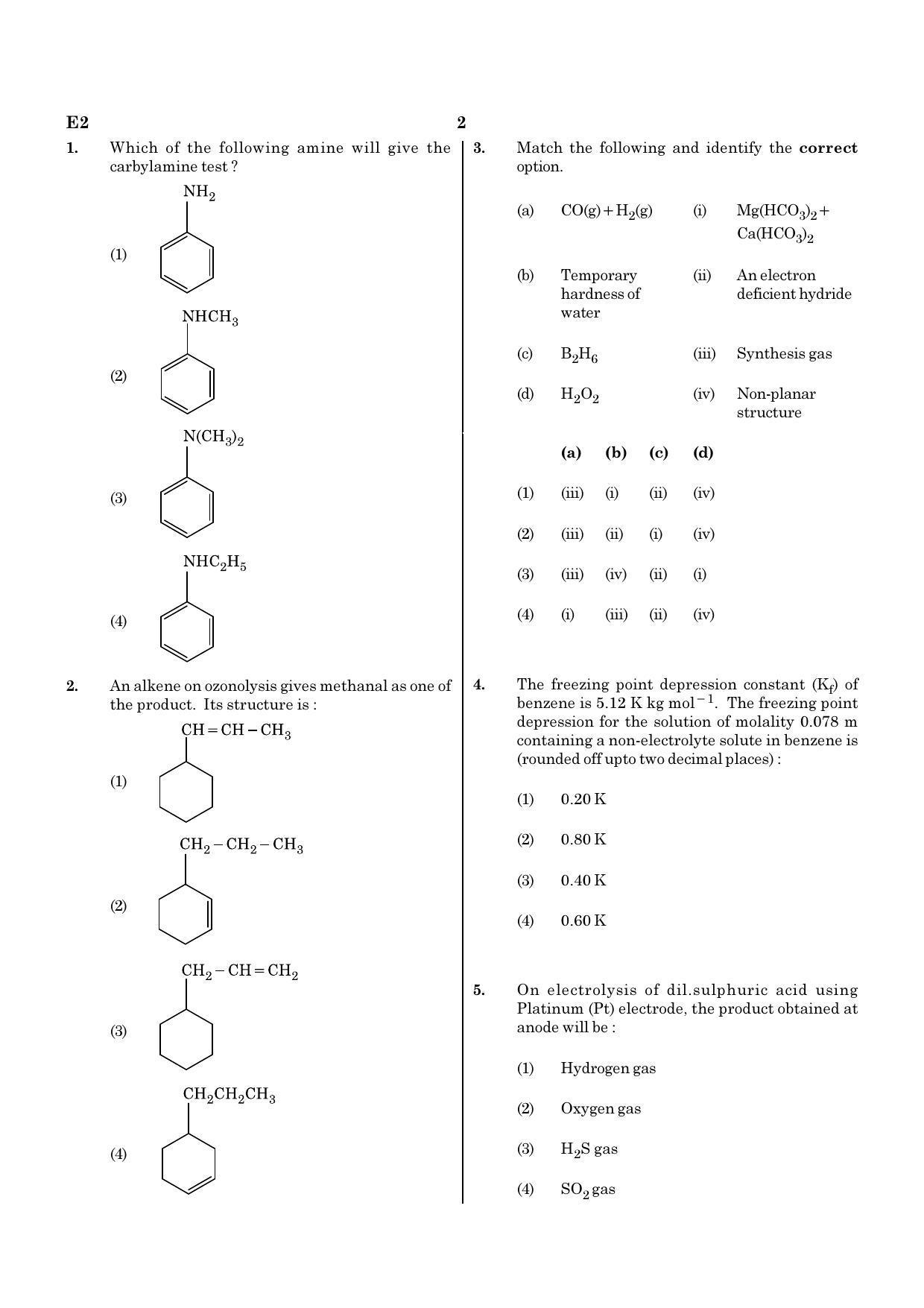 NEET E2 2022 Question Paper - Page 2
