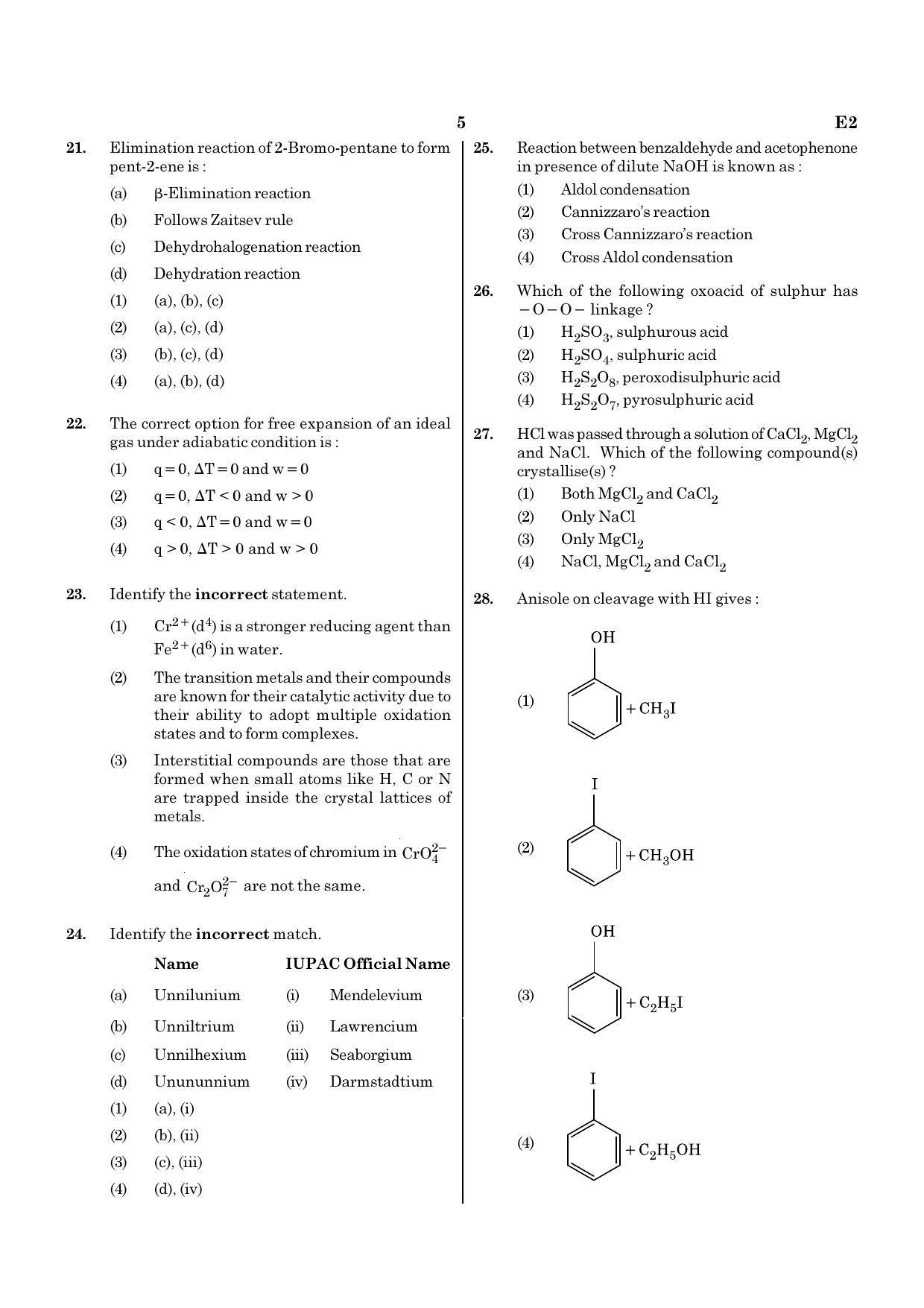 NEET E2 2022 Question Paper - Page 5
