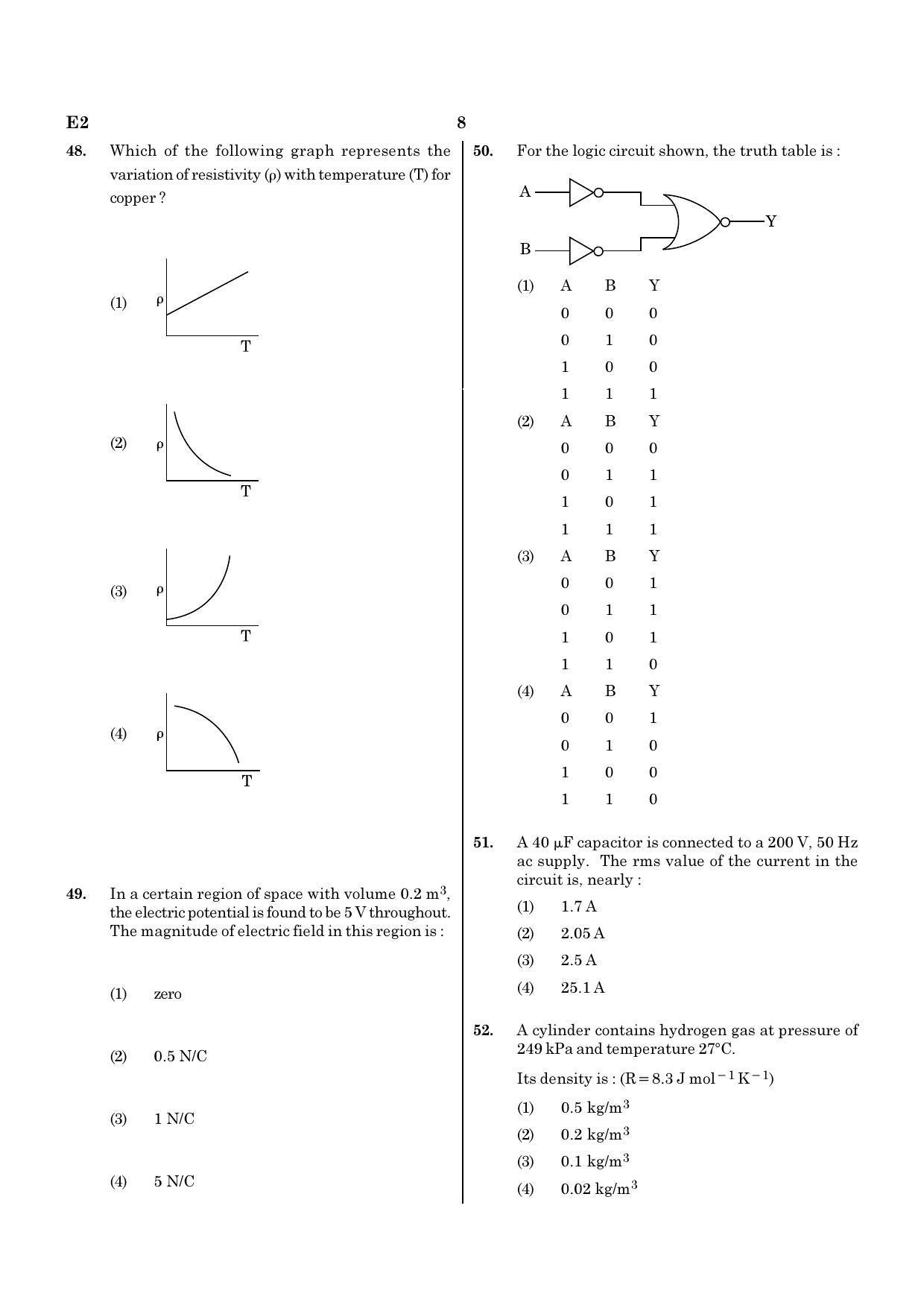 NEET E2 2022 Question Paper - Page 8