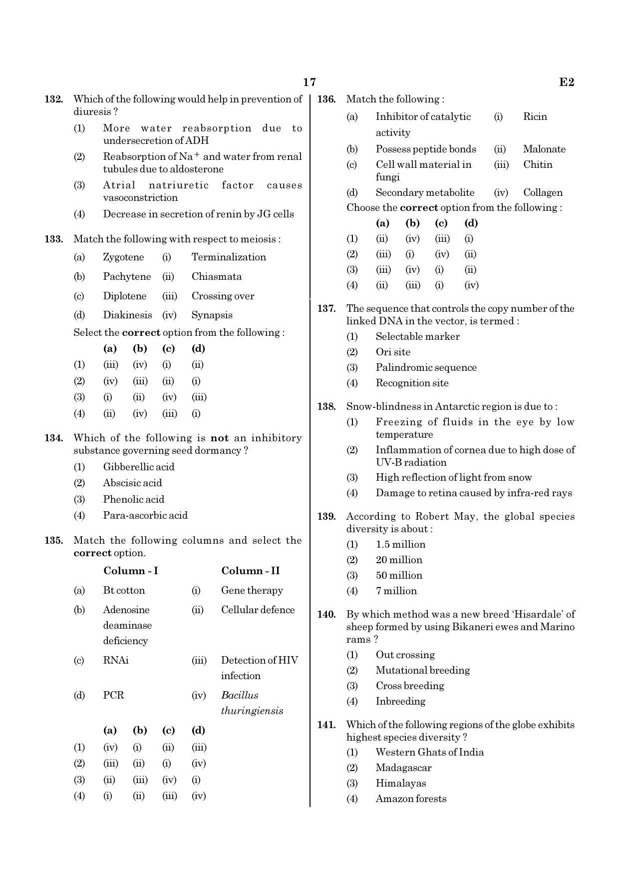 NEET E2 2022 Question Paper - Page 17