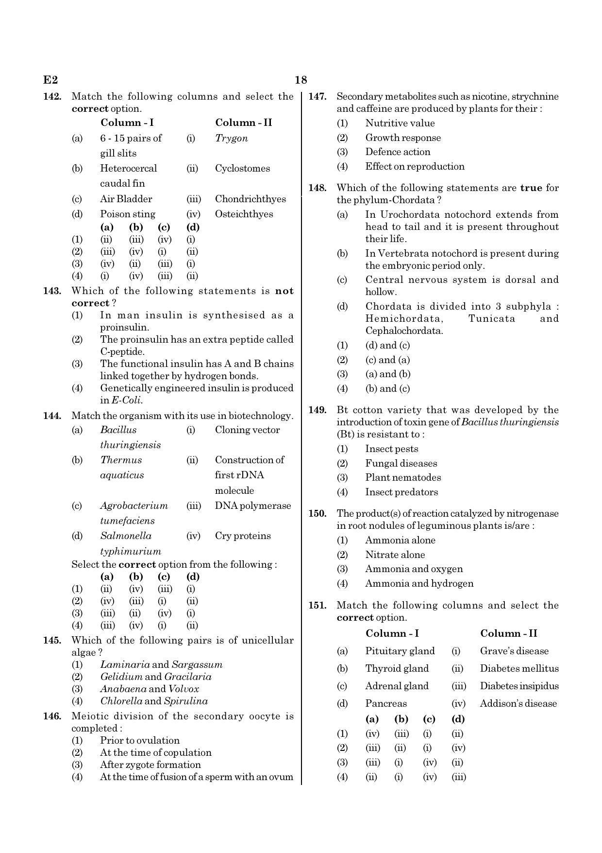 NEET E2 2022 Question Paper - Page 18