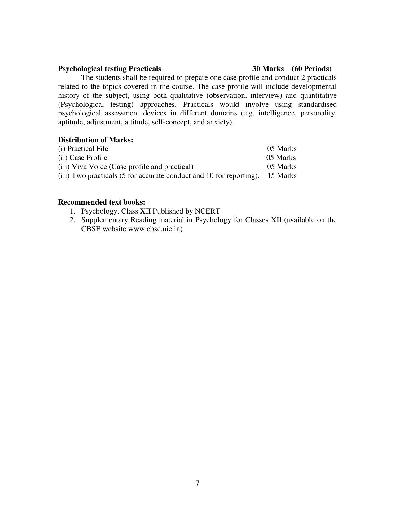 Meghalaya Board Psychology Syllabus for Class XI & XII  - Page 7
