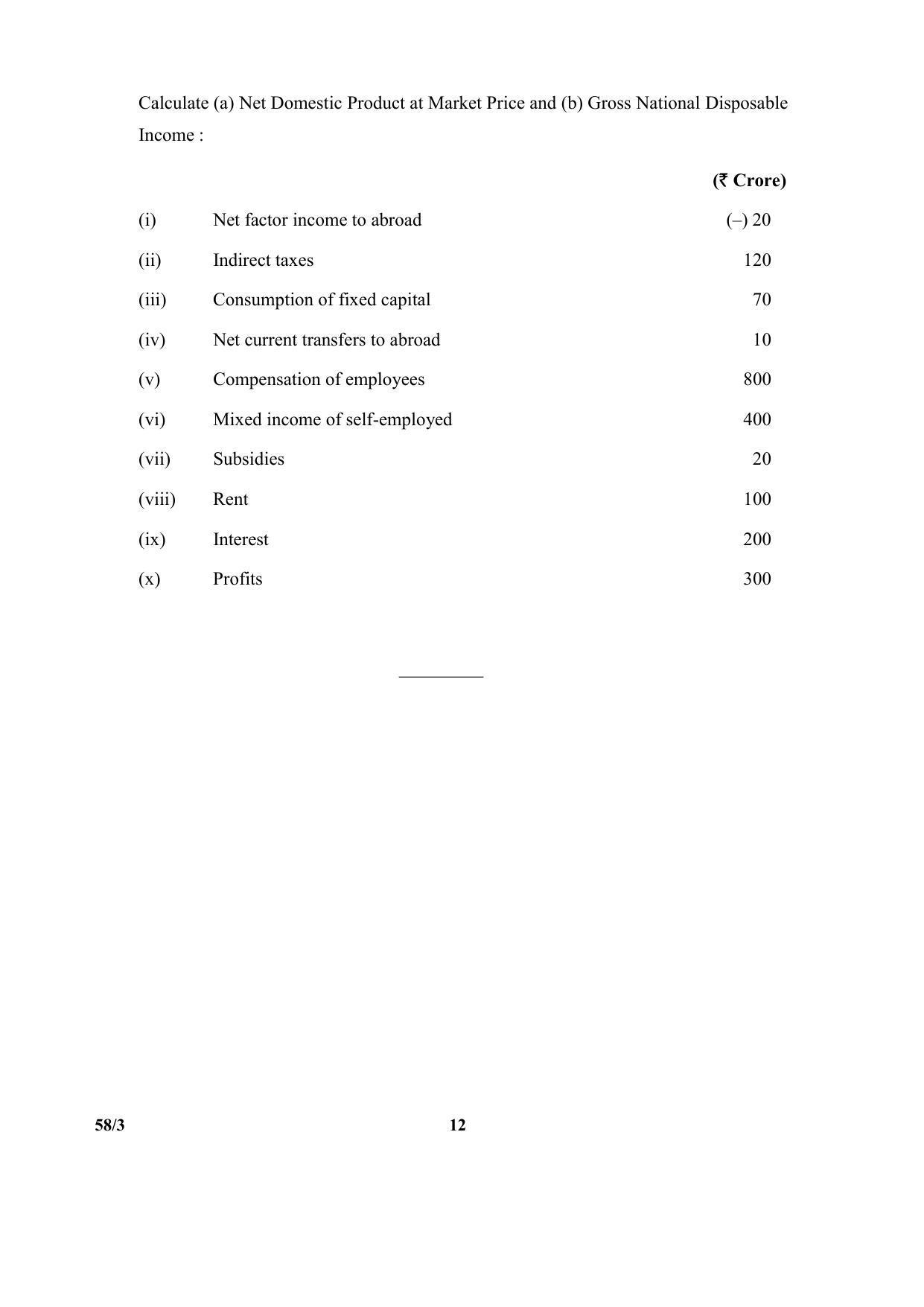 CBSE Class 12 58-3 (Economics) 2017-comptt Question Paper - Page 12