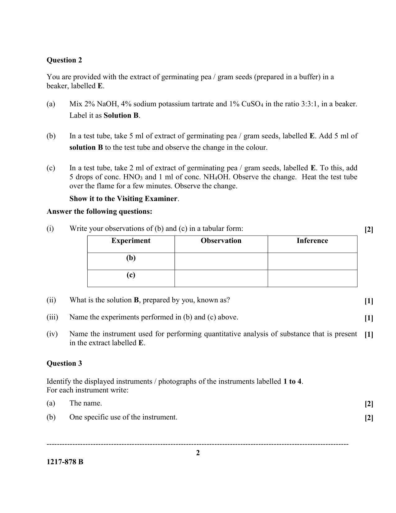 ISC Class 12 2017 BIOTECHNOLOGY PAPER 2 (PRACTICAL) Question Paper - Page 2