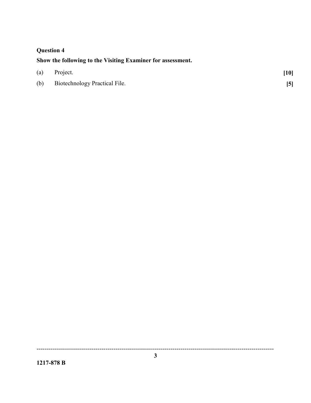 ISC Class 12 2017 BIOTECHNOLOGY PAPER 2 (PRACTICAL) Question Paper - Page 3