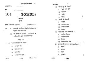 UP Board Previous Year Question Paper Class 12 Hindi (302 DL) – 2022