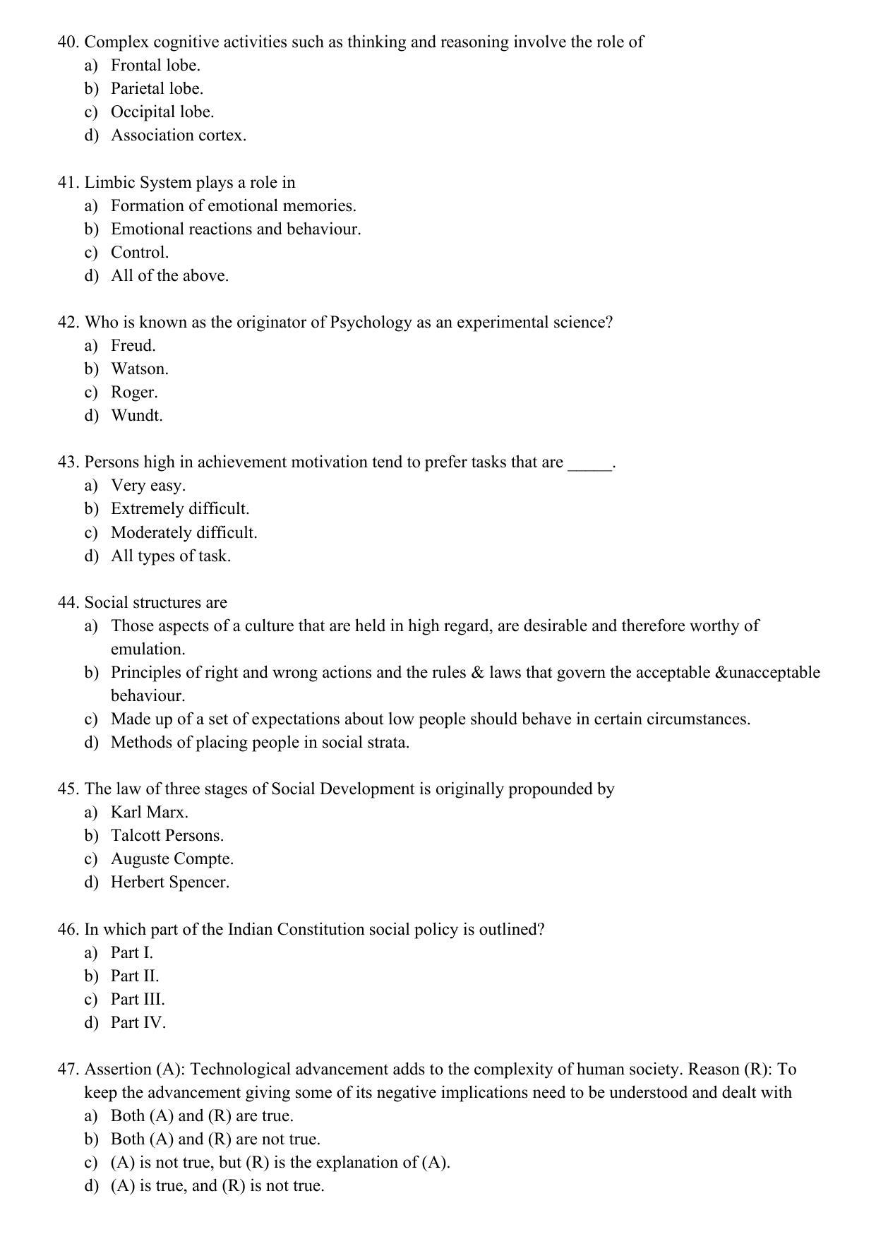 WBJEEB JEMAS (PG) 2021 MPhil PSW Question Paper - Page 7
