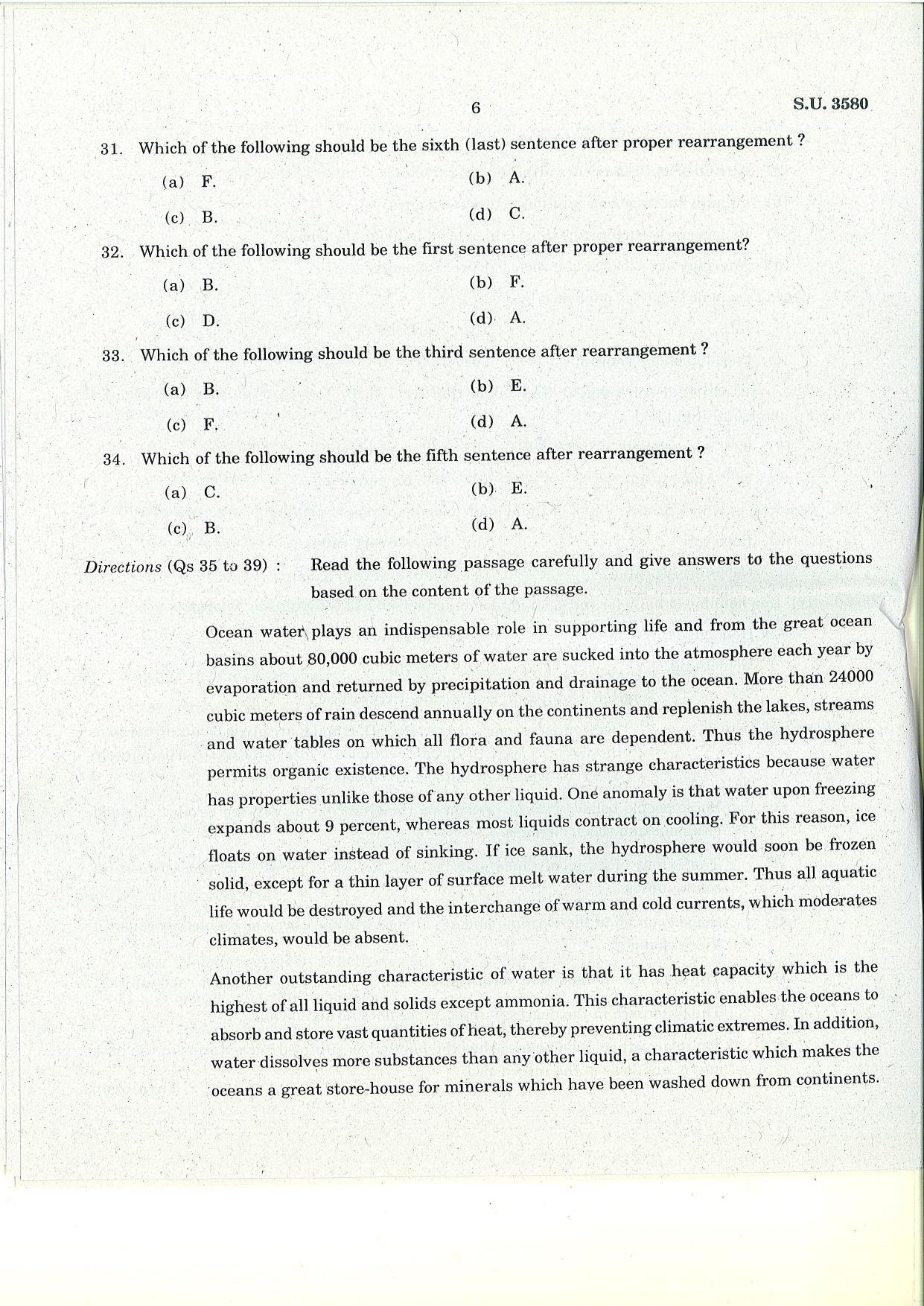 SSUS Entrance Exam MSW 2022 Question Paper - Page 6