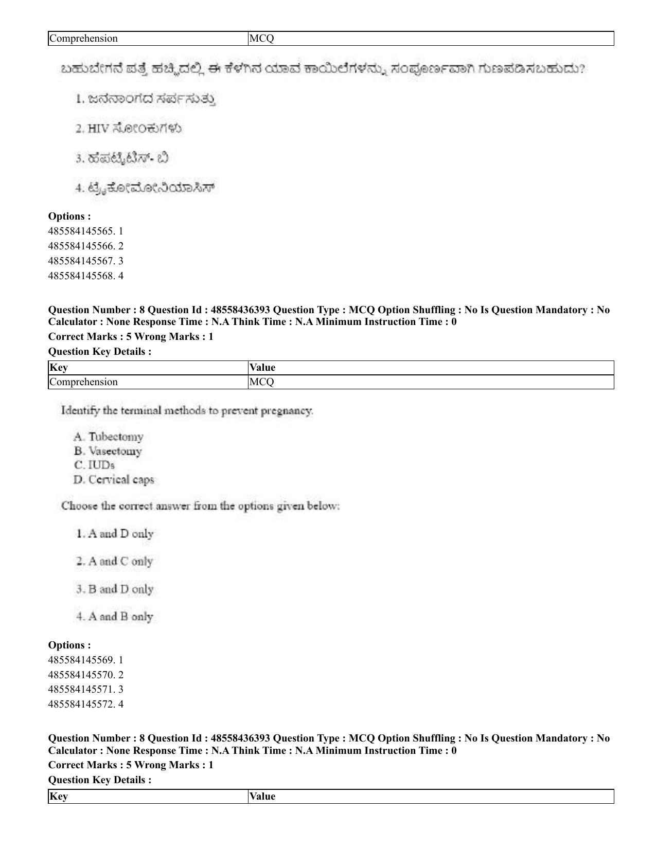 CUET 2023 English Kannada Shift 3 Question Papers - 22 June 2023 - Page 9
