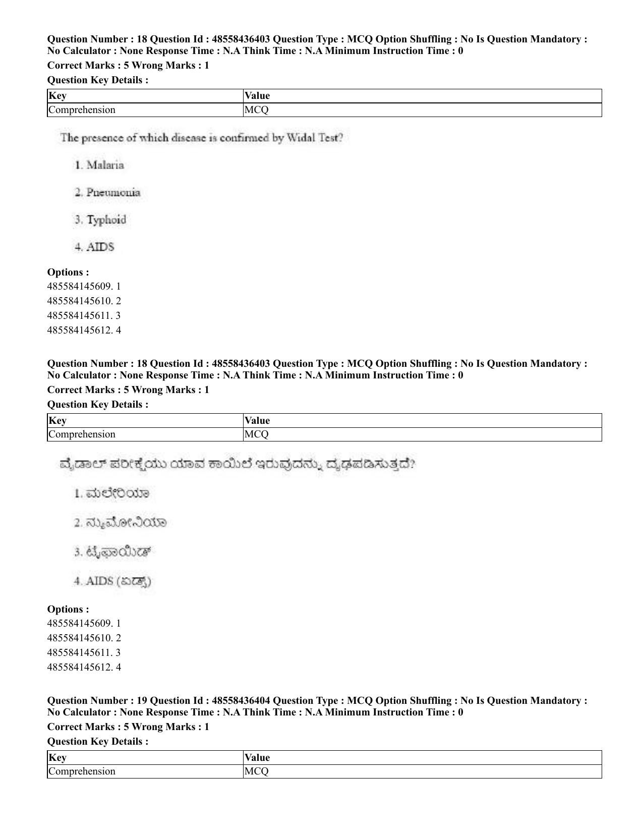 CUET 2023 English Kannada Shift 3 Question Papers - 22 June 2023 - Page 20