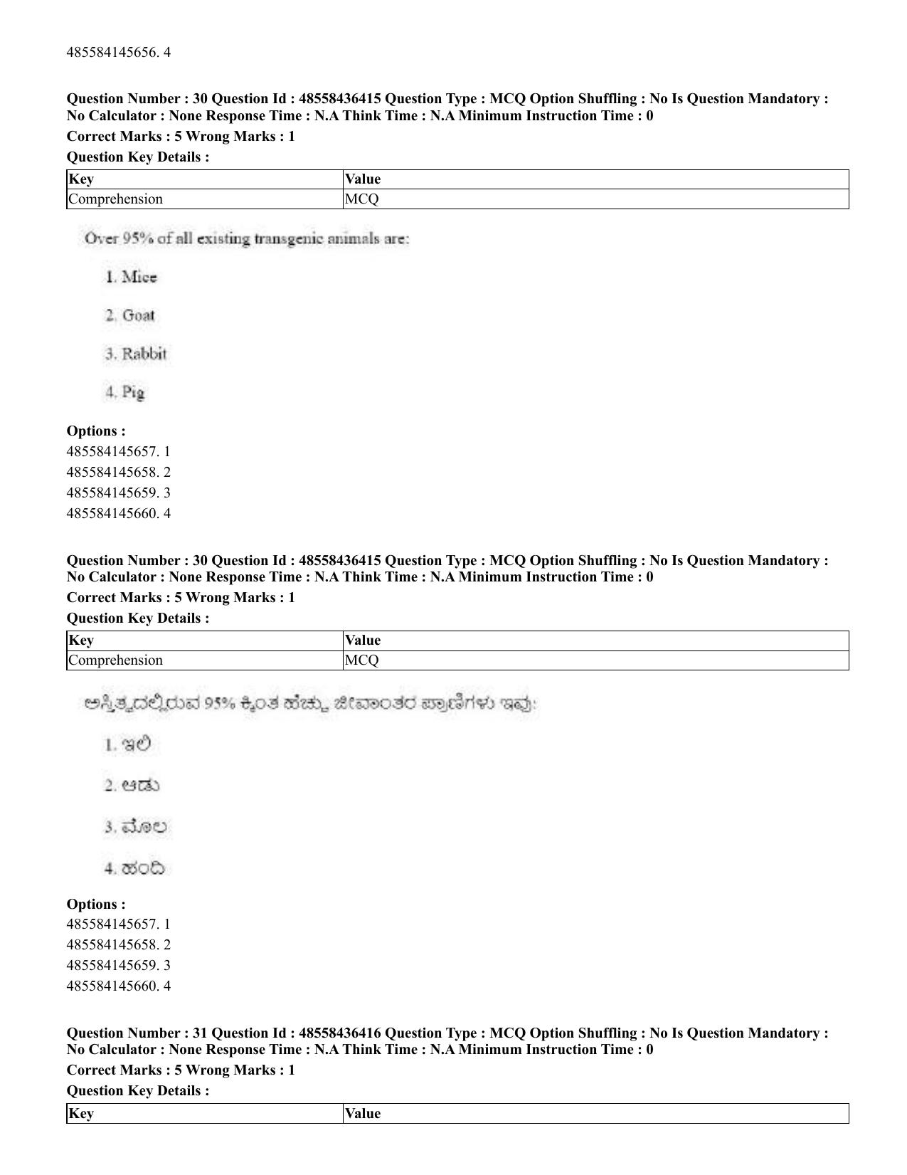 CUET 2023 English Kannada Shift 3 Question Papers - 22 June 2023 - Page 33