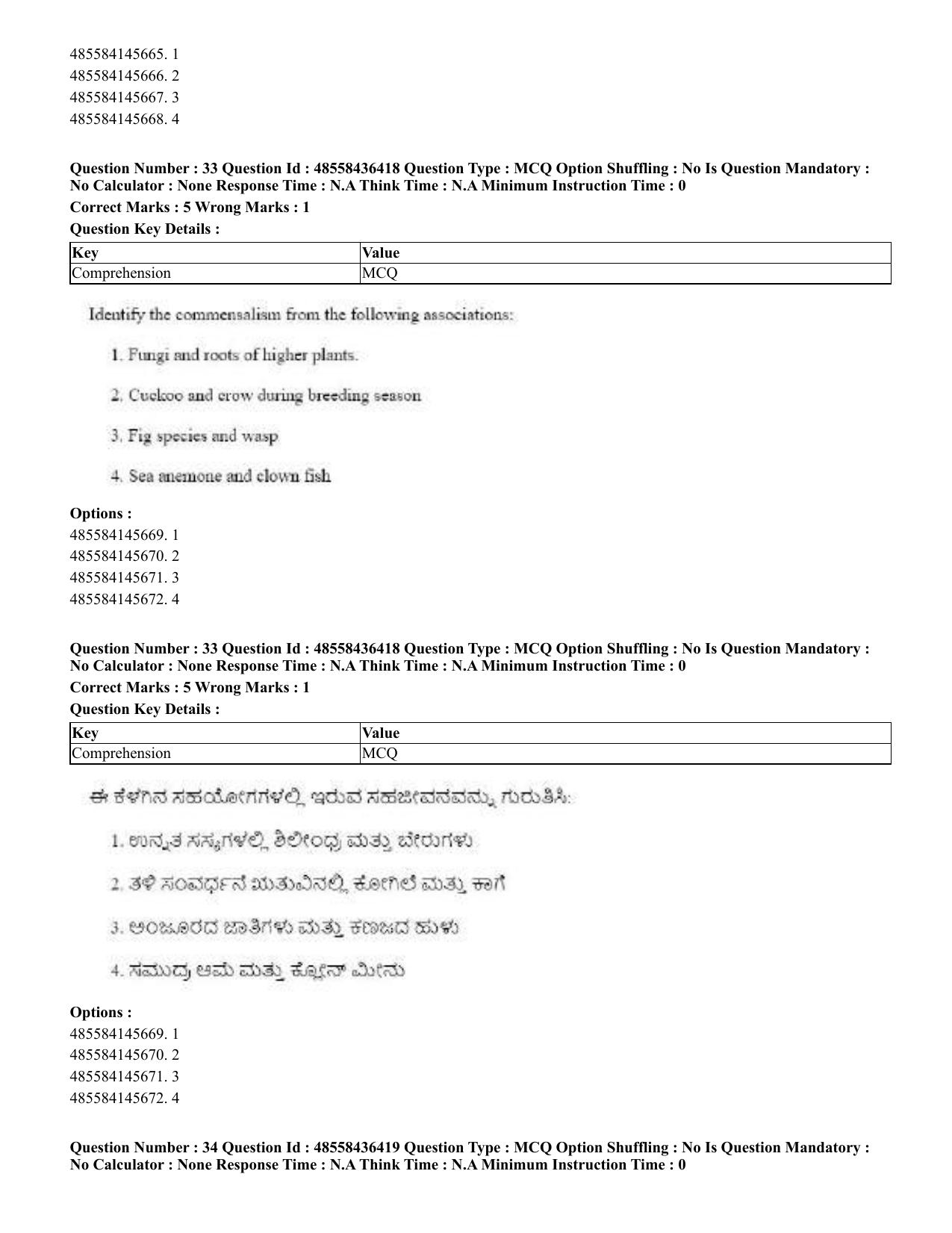 CUET 2023 English Kannada Shift 3 Question Papers - 22 June 2023 - Page 36
