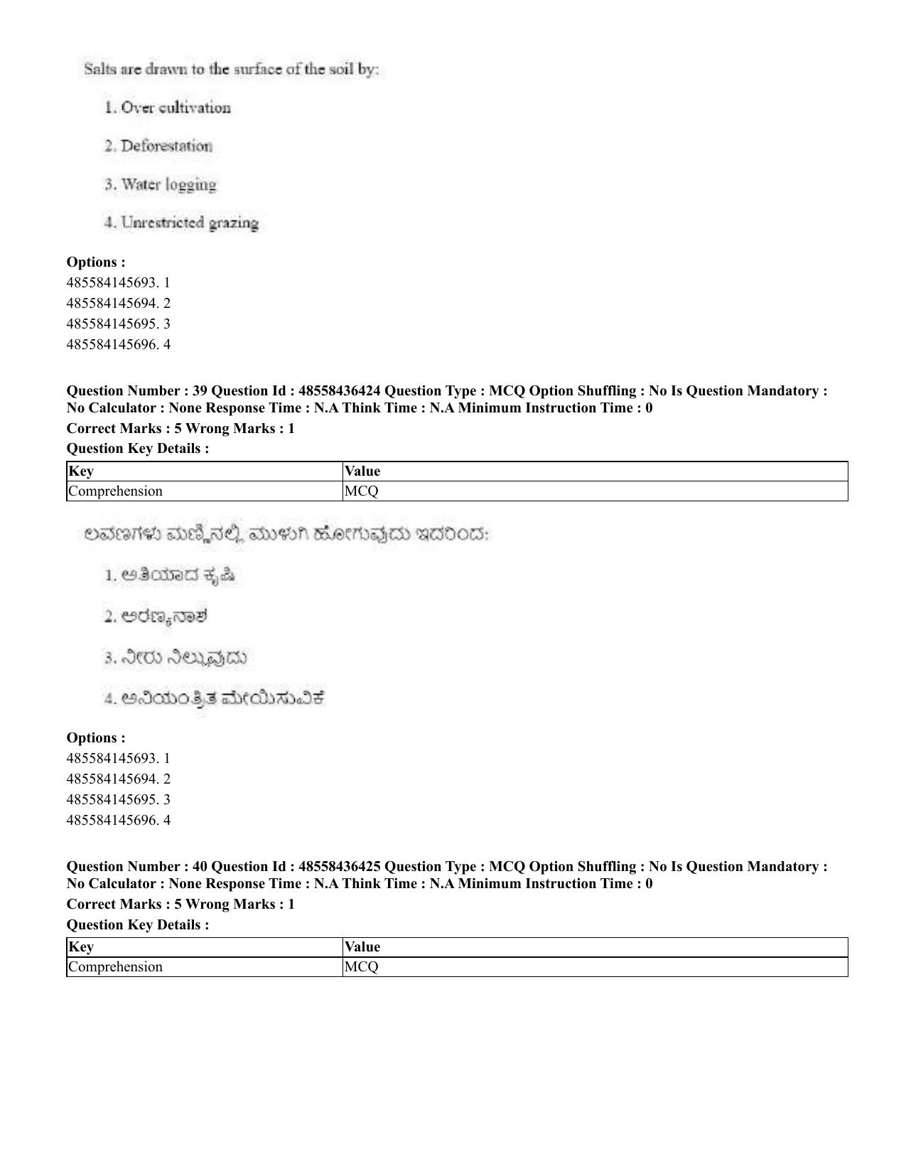 CUET 2023 English Kannada Shift 3 Question Papers - 22 June 2023 - Page 42