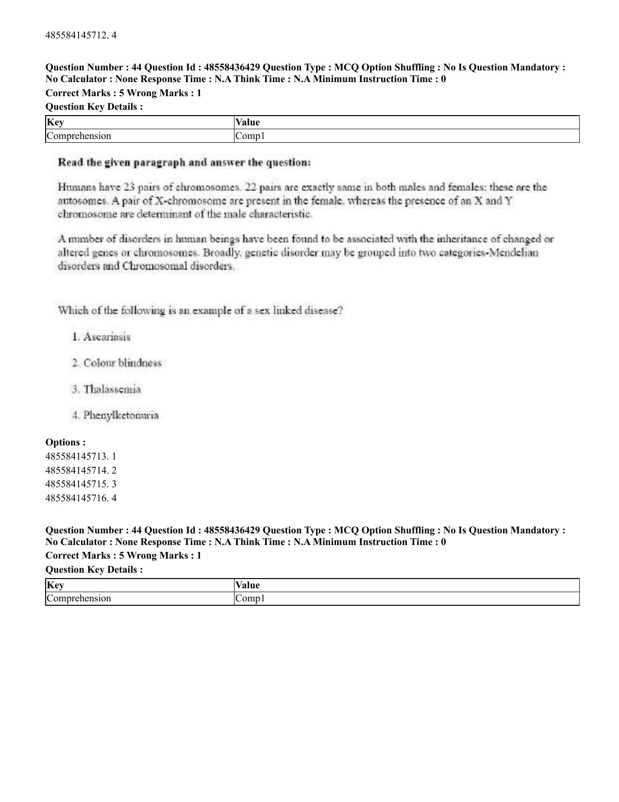 CUET 2023 English Kannada Shift 3 Question Papers - 22 June 2023 - Page 48