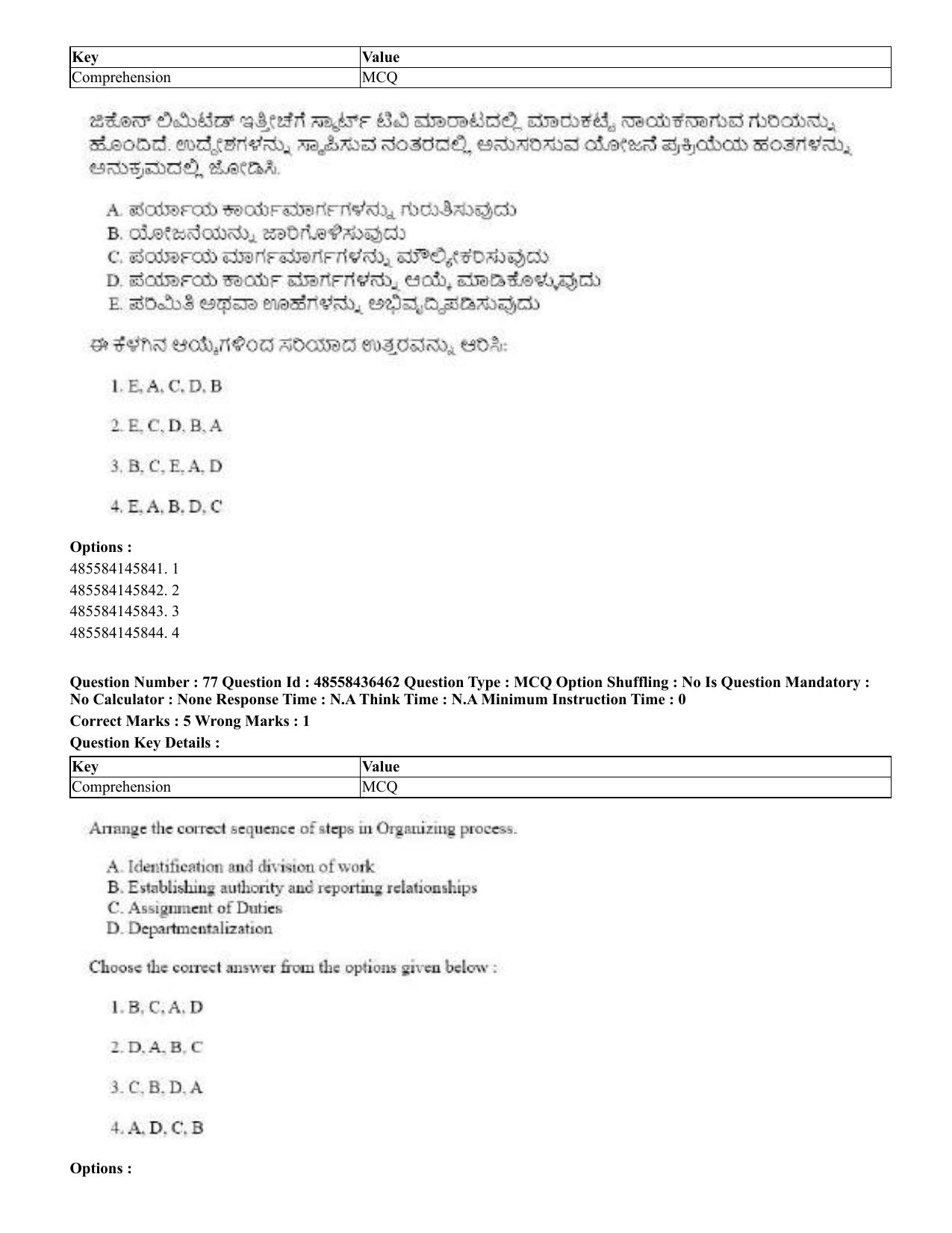 CUET 2023 English Kannada Shift 3 Question Papers - 22 June 2023 - Page 87