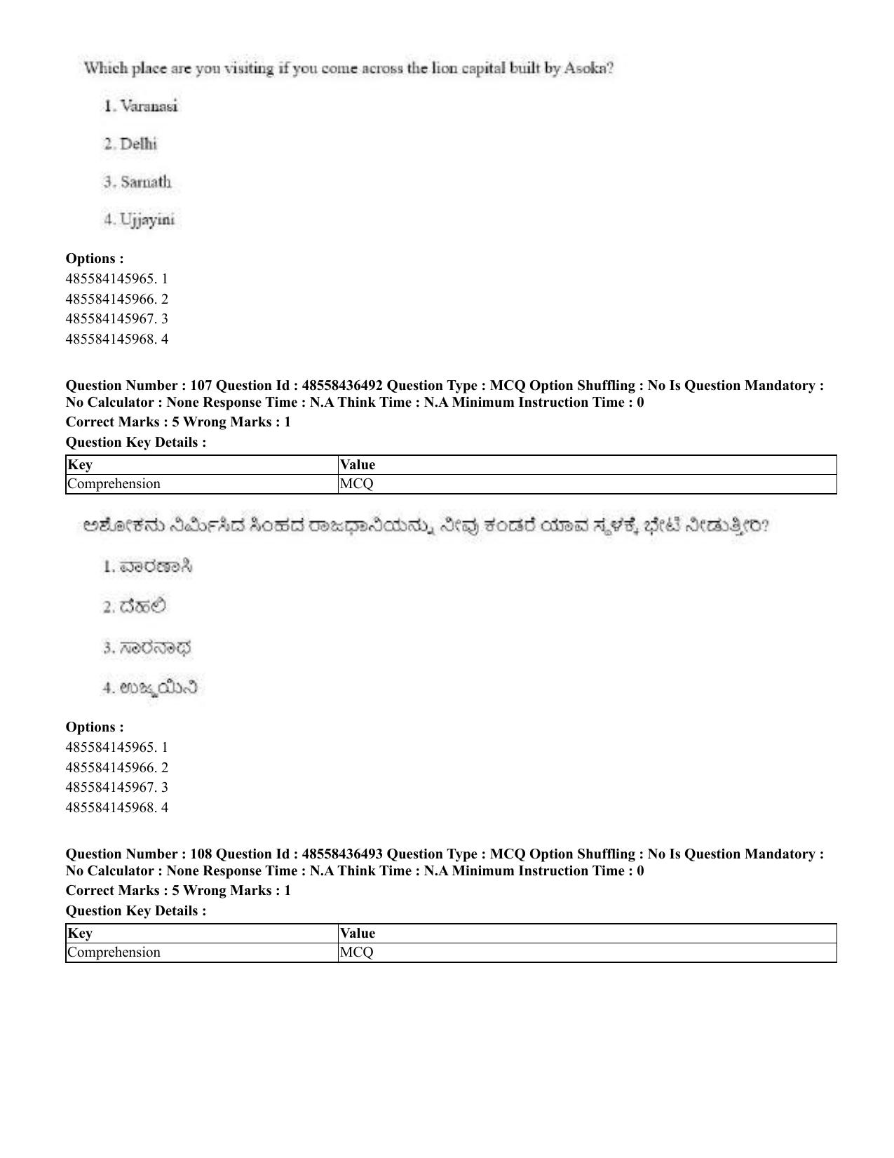 CUET 2023 English Kannada Shift 3 Question Papers - 22 June 2023 - Page 130