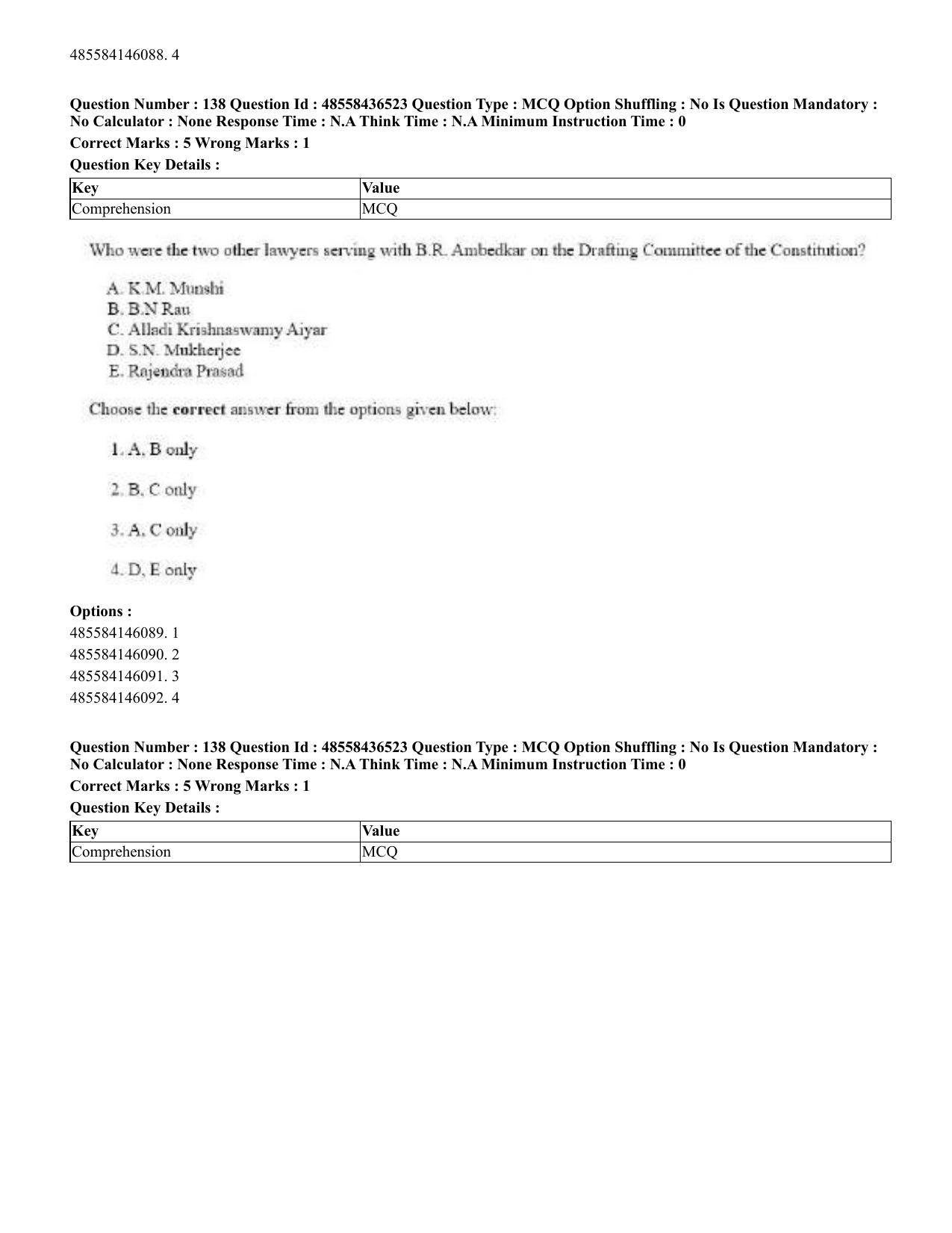 CUET 2023 English Kannada Shift 3 Question Papers - 22 June 2023 - Page 164