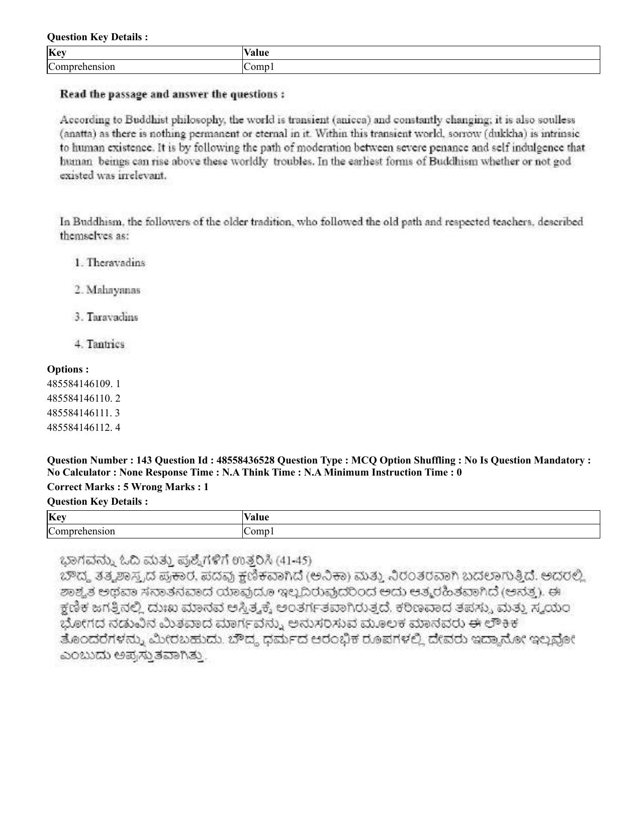 CUET 2023 English Kannada Shift 3 Question Papers - 22 June 2023 - Page 171