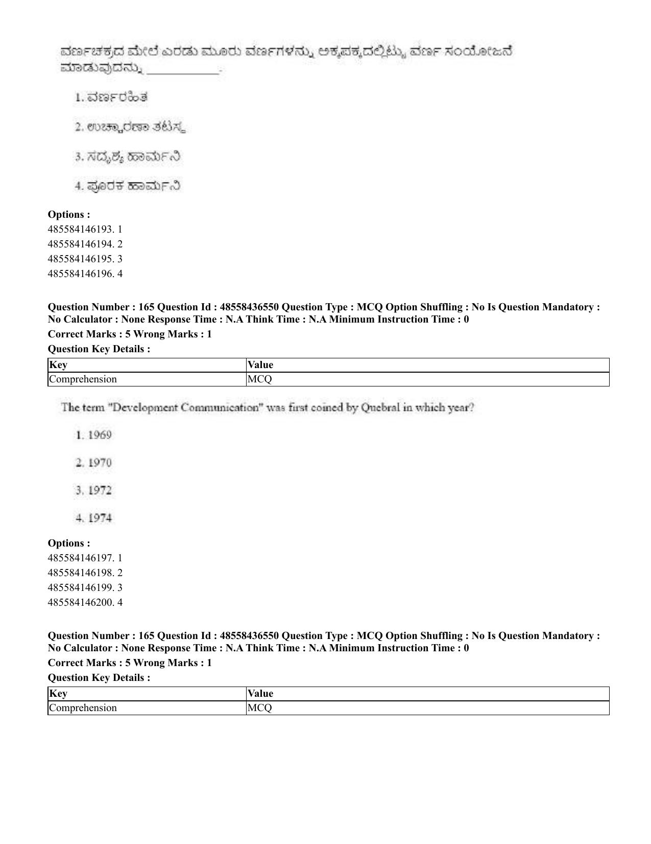 CUET 2023 English Kannada Shift 3 Question Papers - 22 June 2023 - Page 197