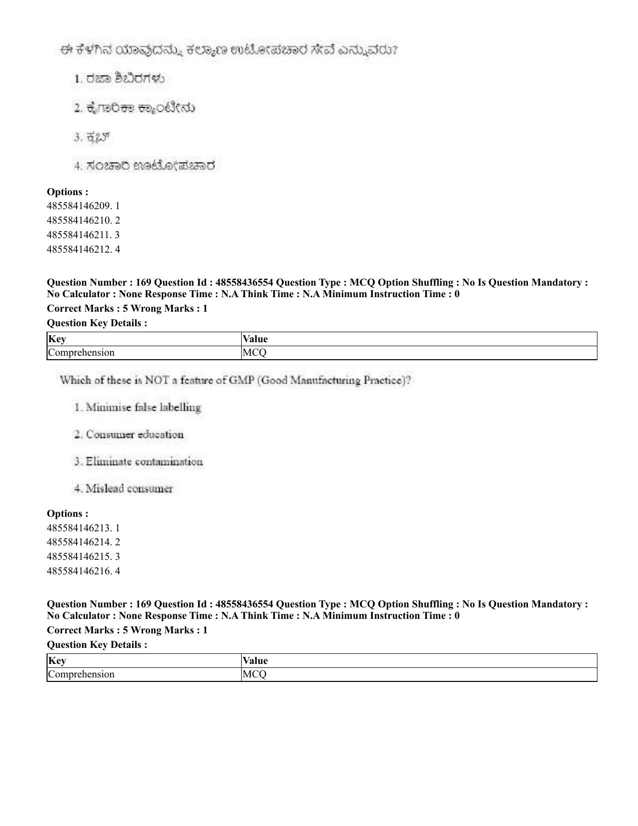 CUET 2023 English Kannada Shift 3 Question Papers - 22 June 2023 - Page 201
