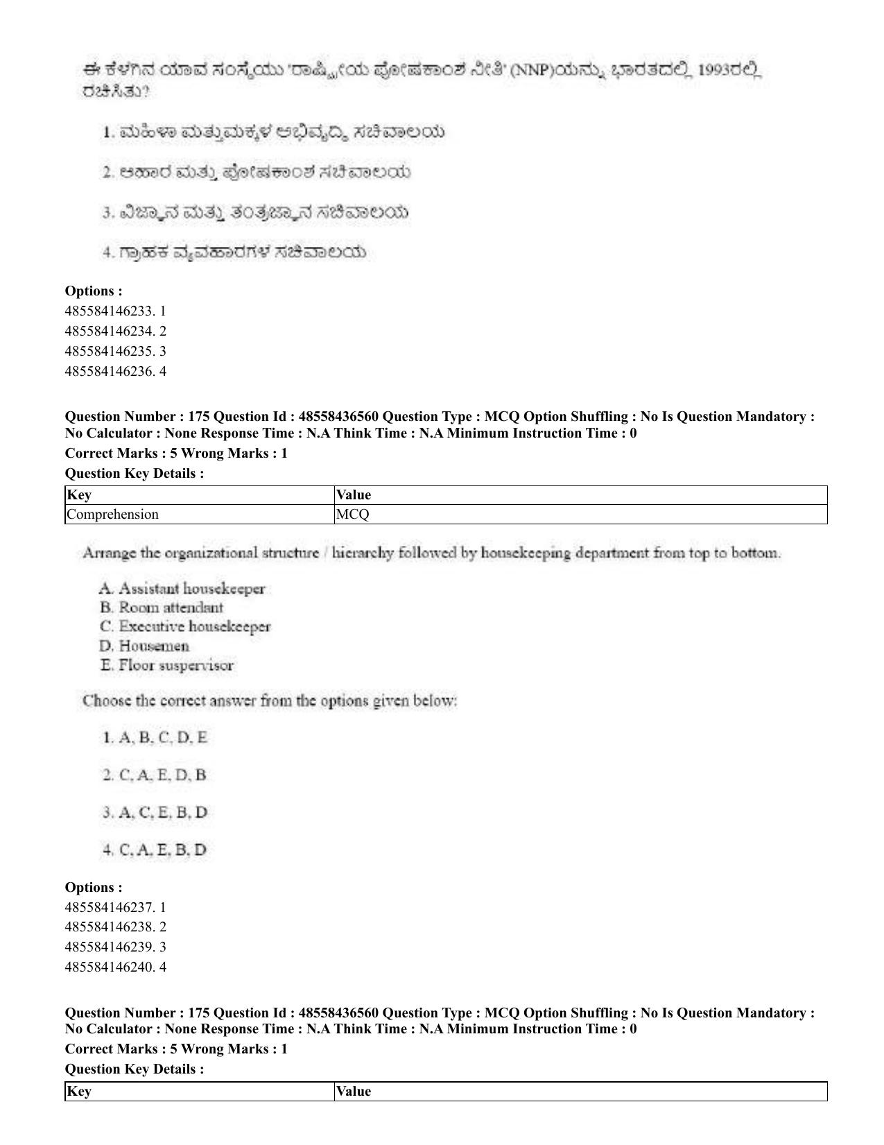 CUET 2023 English Kannada Shift 3 Question Papers - 22 June 2023 - Page 207