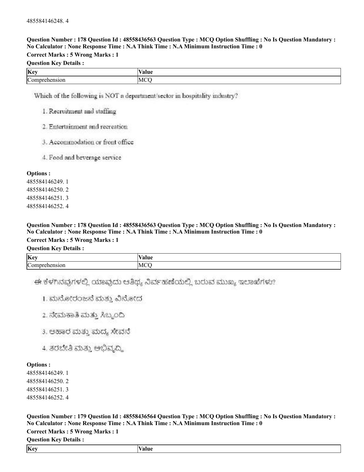 CUET 2023 English Kannada Shift 3 Question Papers - 22 June 2023 - Page 211